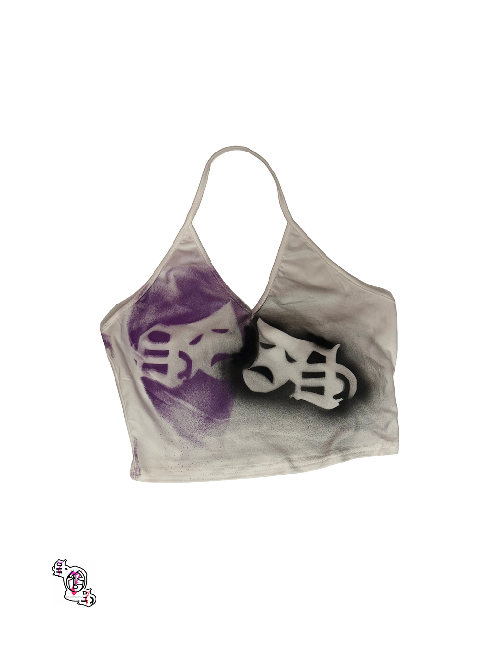 "SOS Cry Now" White Sweetra Halter Top
