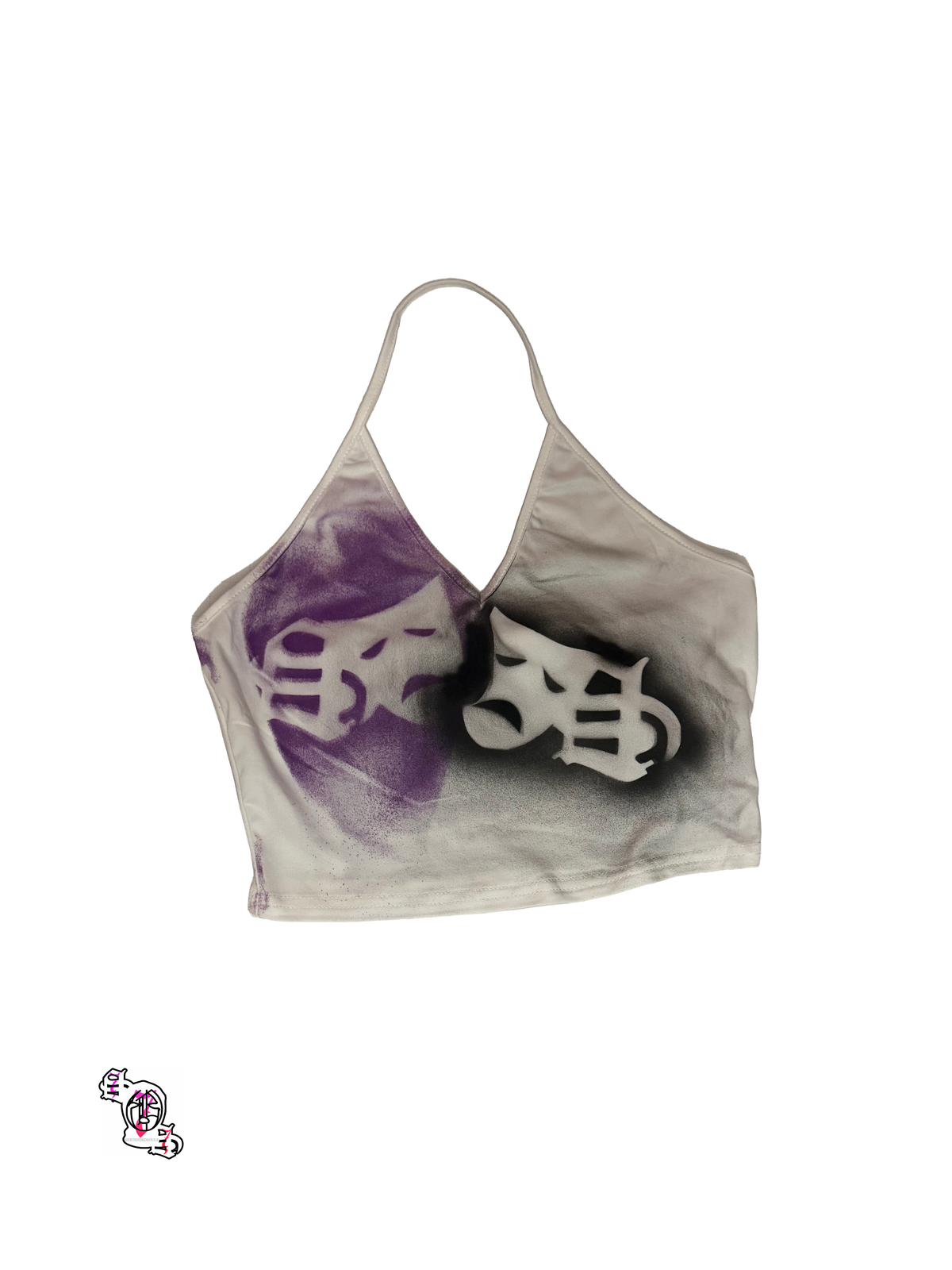 "SOS Cry Now" White Sweetra Halter Top