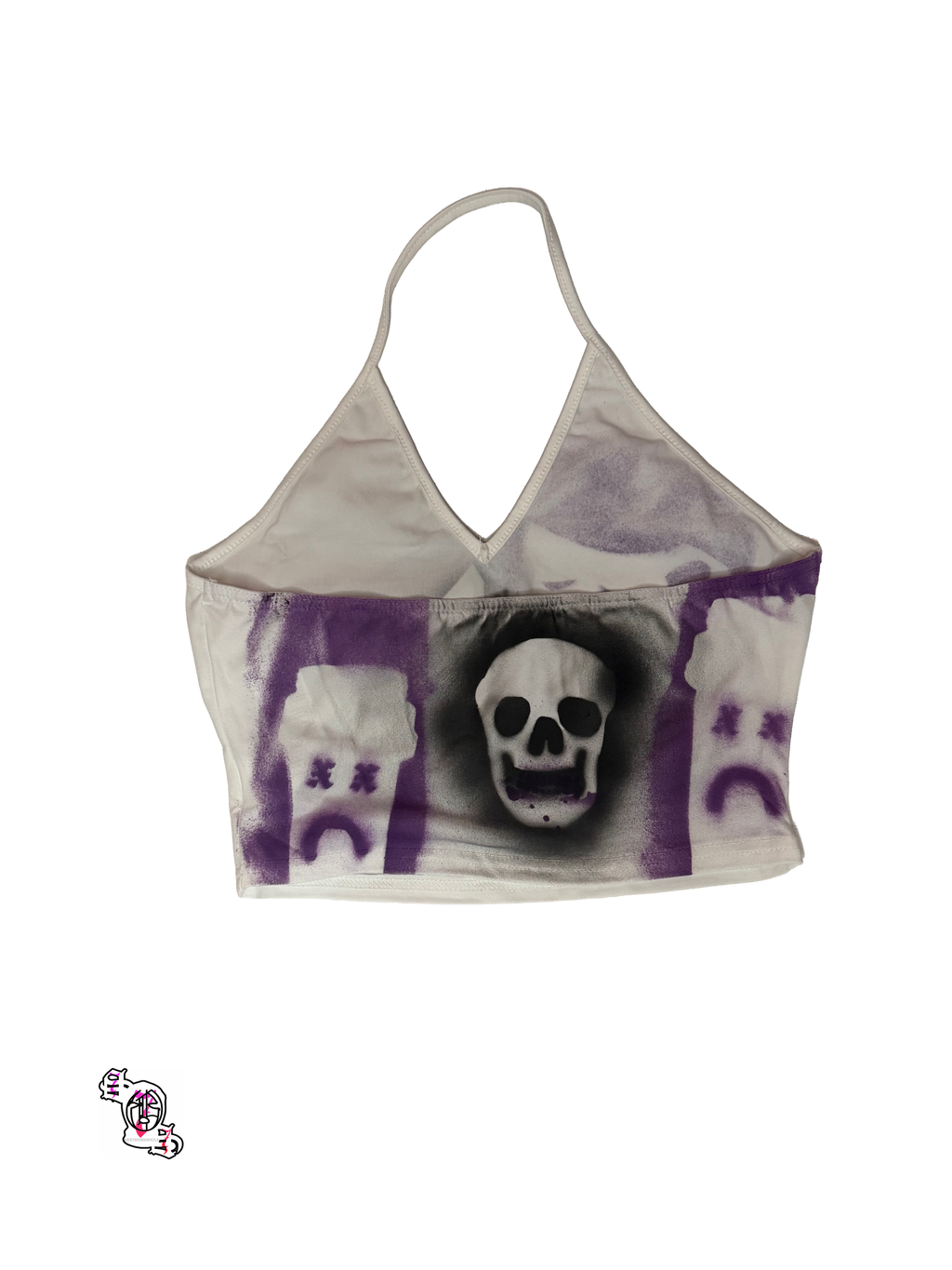 "SOS Cry Now" White Sweetra Halter Top