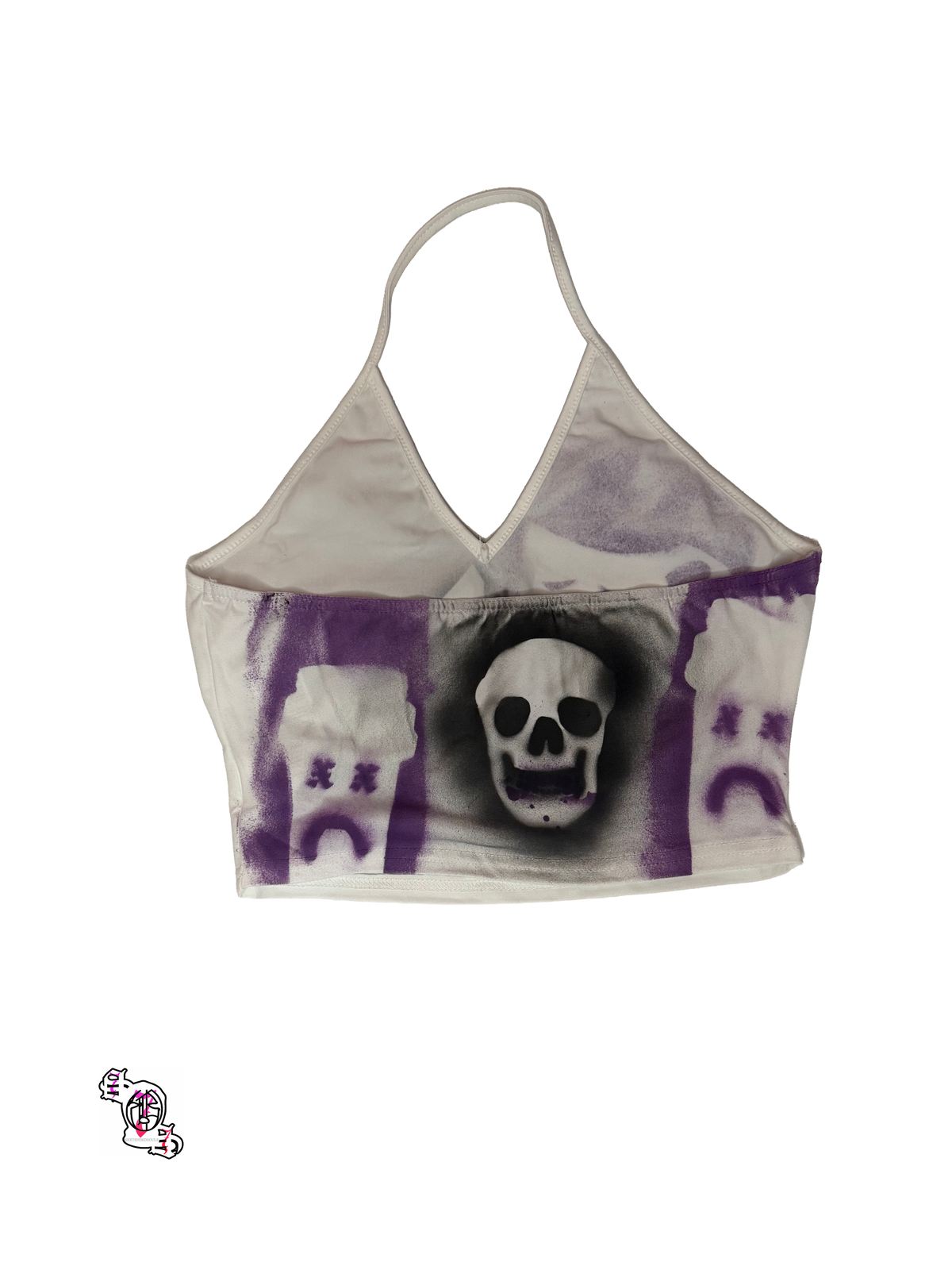 "SOS Cry Now" White Sweetra Halter Top