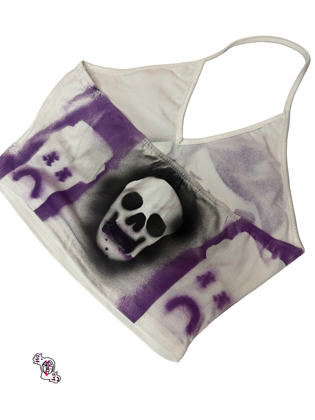 "SOS Cry Now" White Sweetra Halter Top
