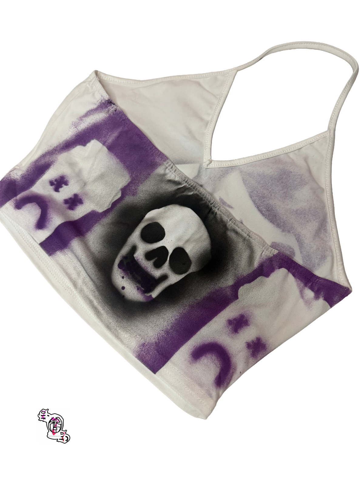 "SOS Cry Now" White Sweetra Halter Top
