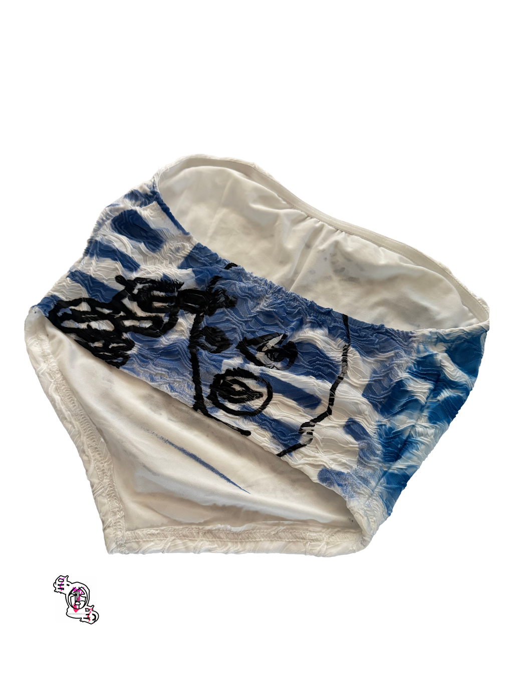"SOS Sun and Moon" White Soleia Textured Asymmetric Hem Tube Top