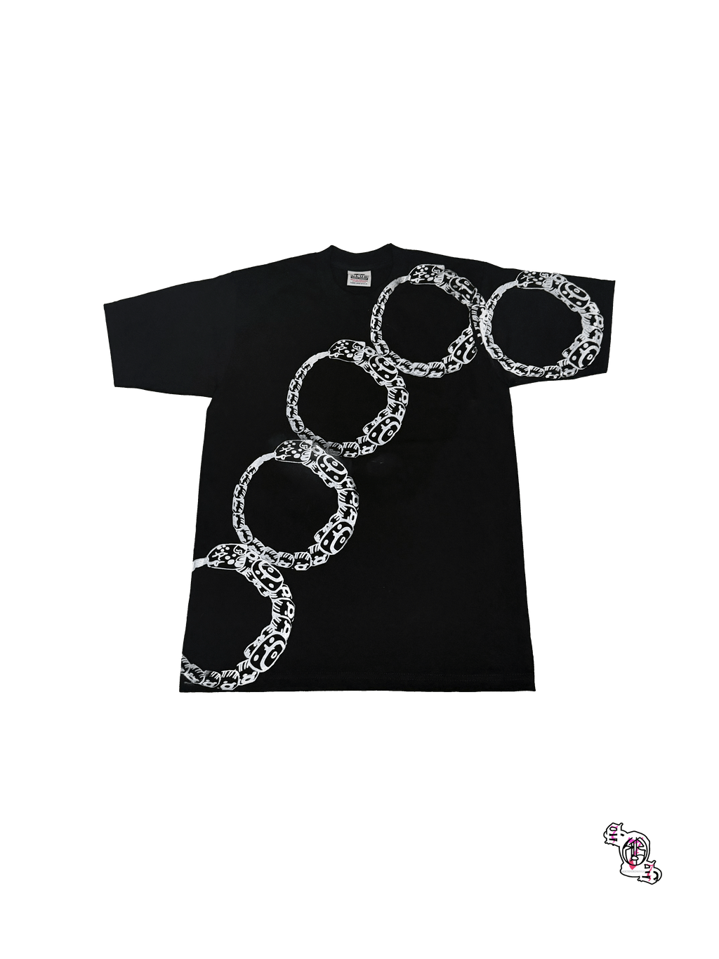 "SOS Ouroboros" Black Pro Club Men's Heavyweight Cotton Short Sleeve Crew Neck T-Shirt