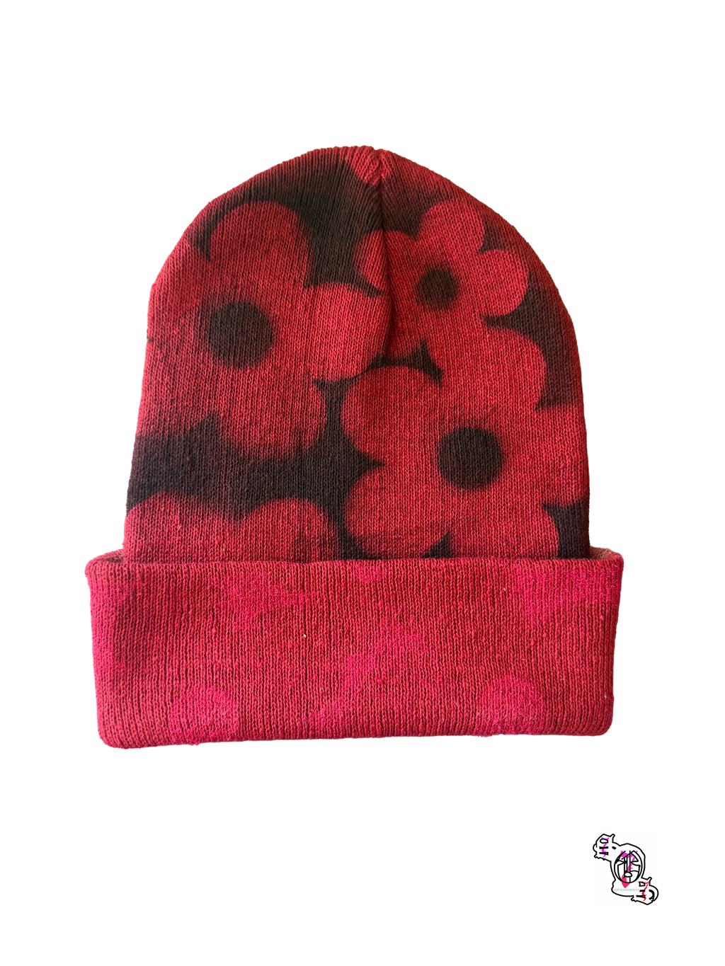 "SOS Concrete Flowers" Maroon Beanie