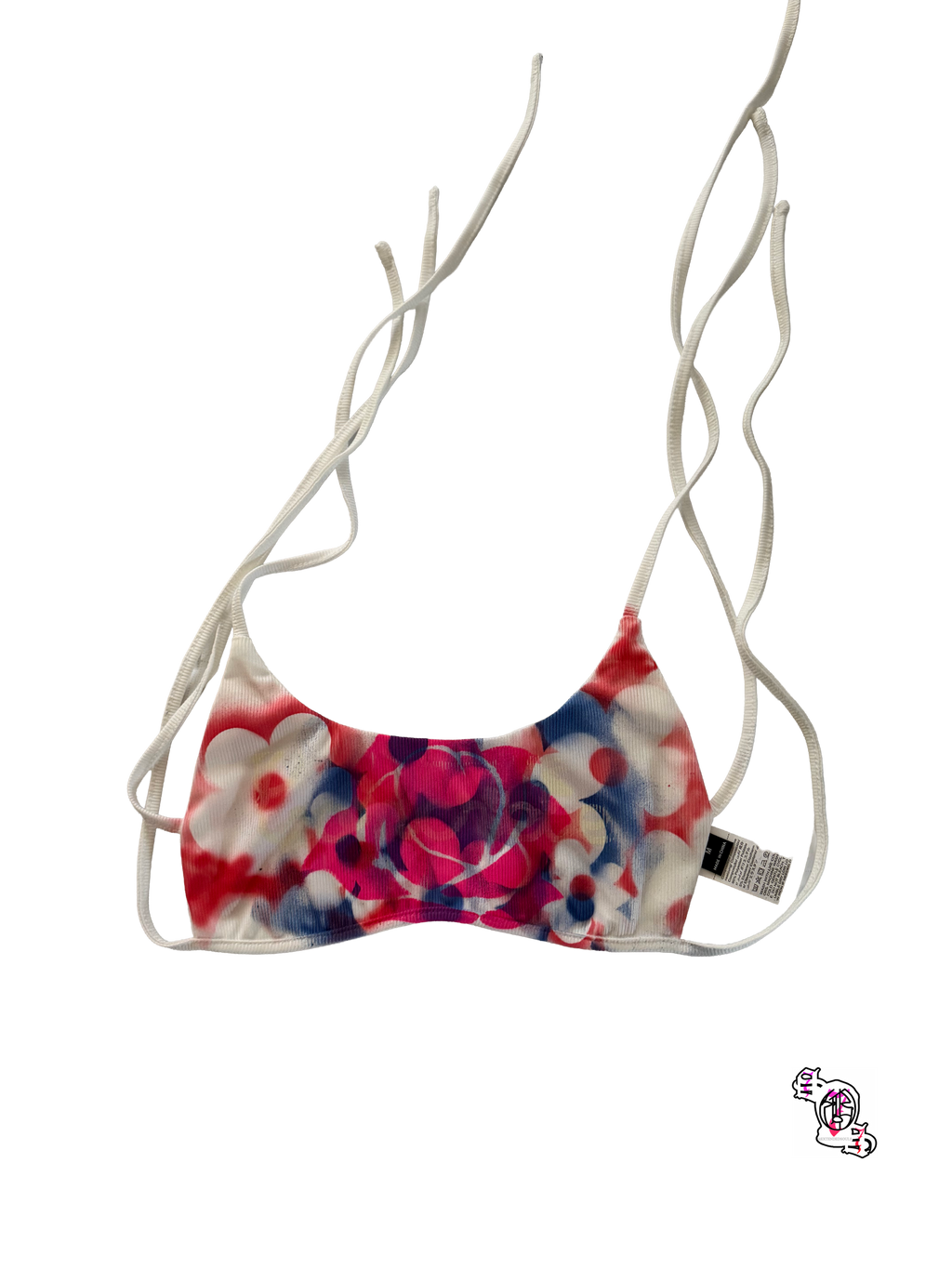 "SOS Concrete Flowers" White EgrlEra Solid Color Backless Halter Tank Top