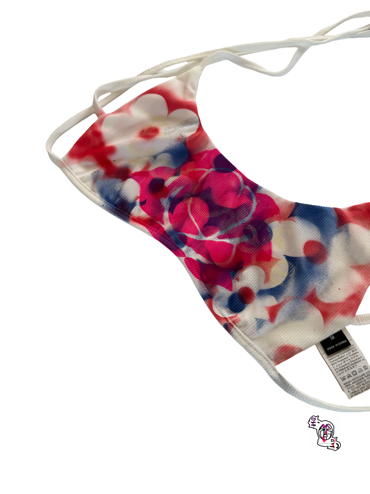 "SOS Concrete Flowers" White EgrlEra Solid Color Backless Halter Tank Top