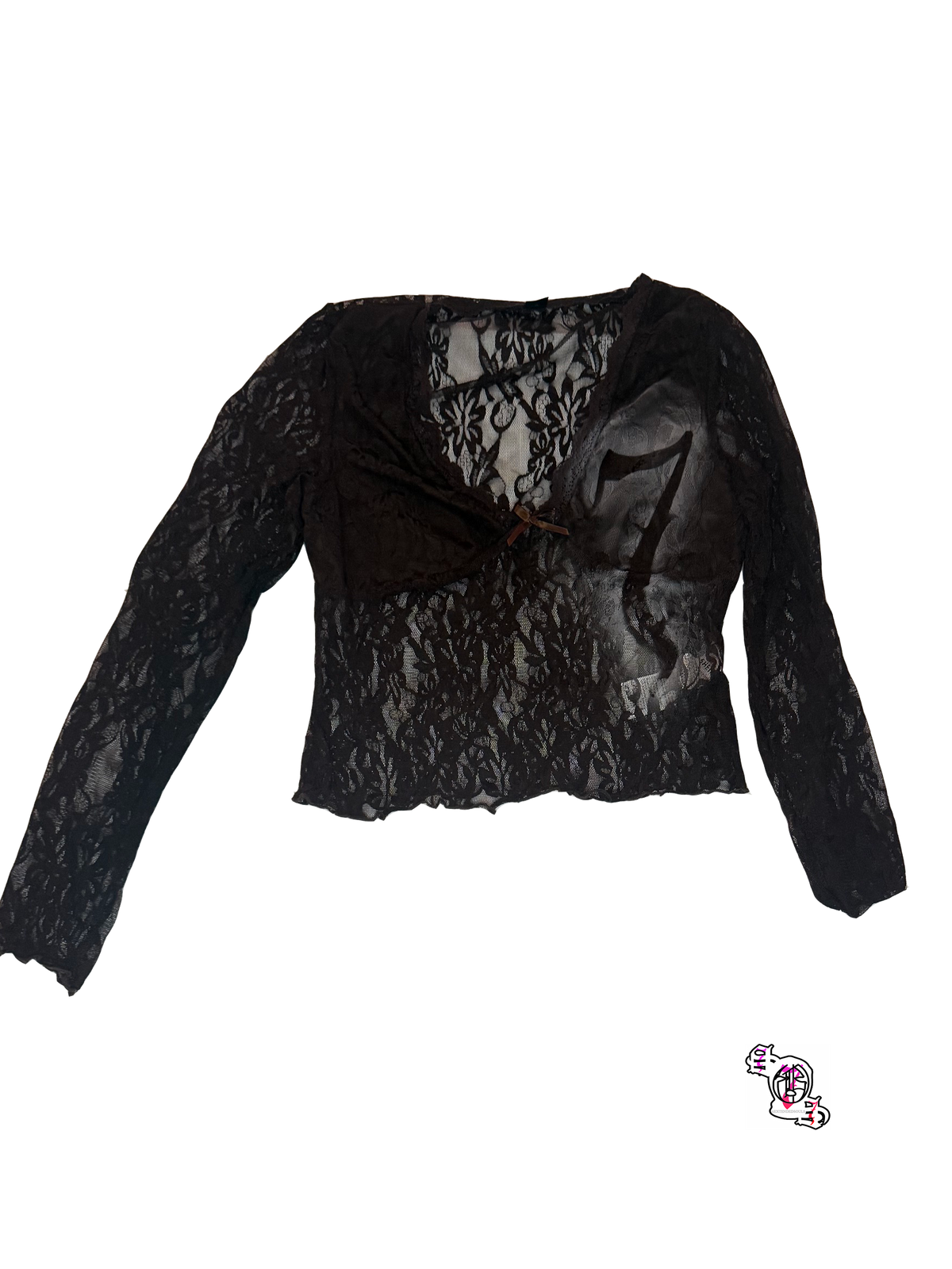 "SOS Stop Self Medication" Brown Coolane Lace Top