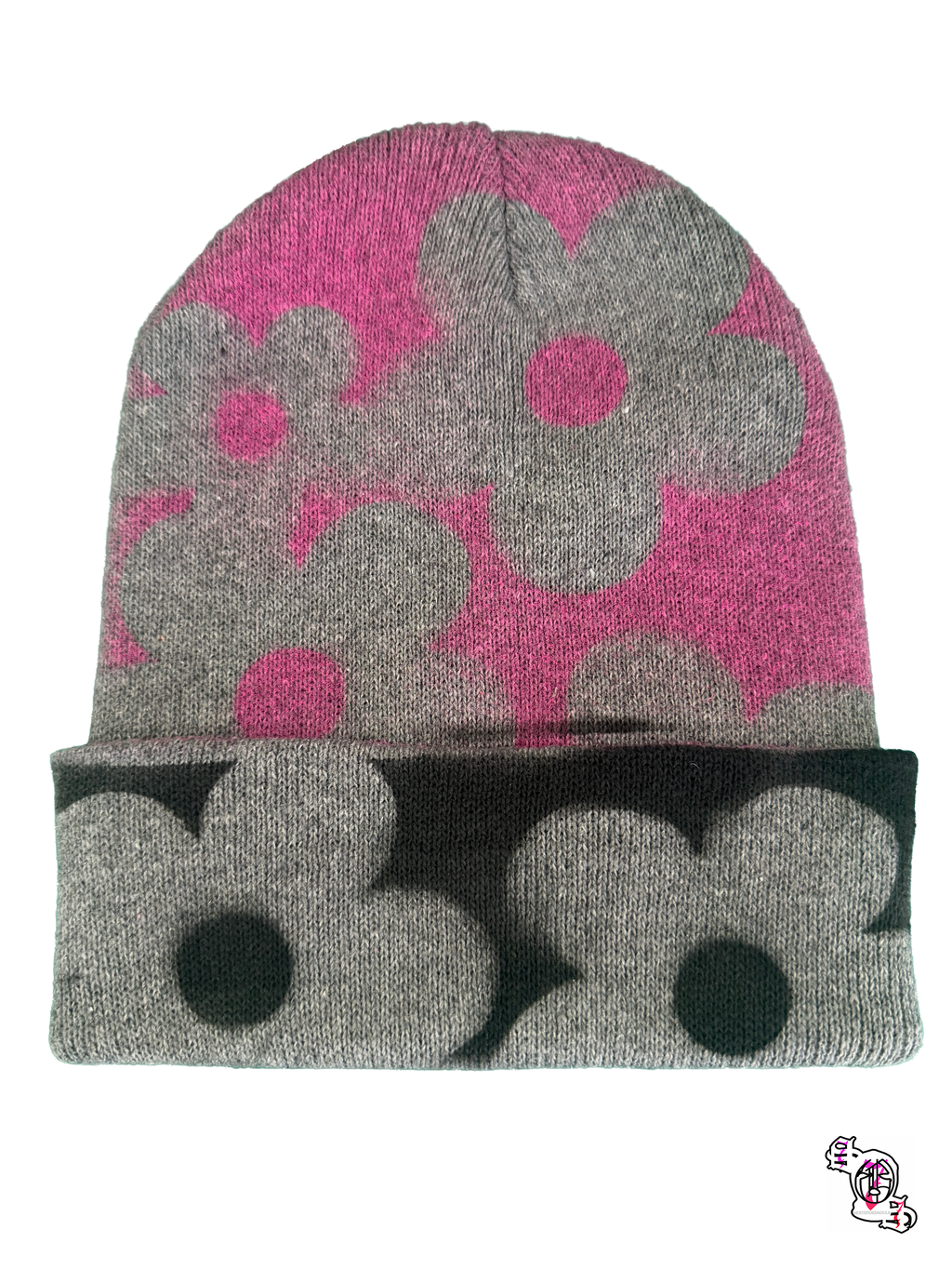 "SOS Concrete Flowers" Gray Beanie