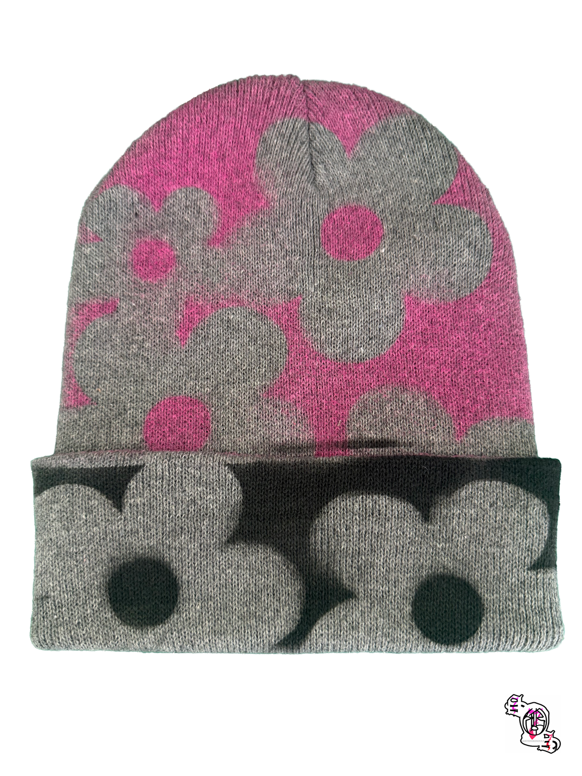 "SOS Concrete Flowers" Gray Beanie