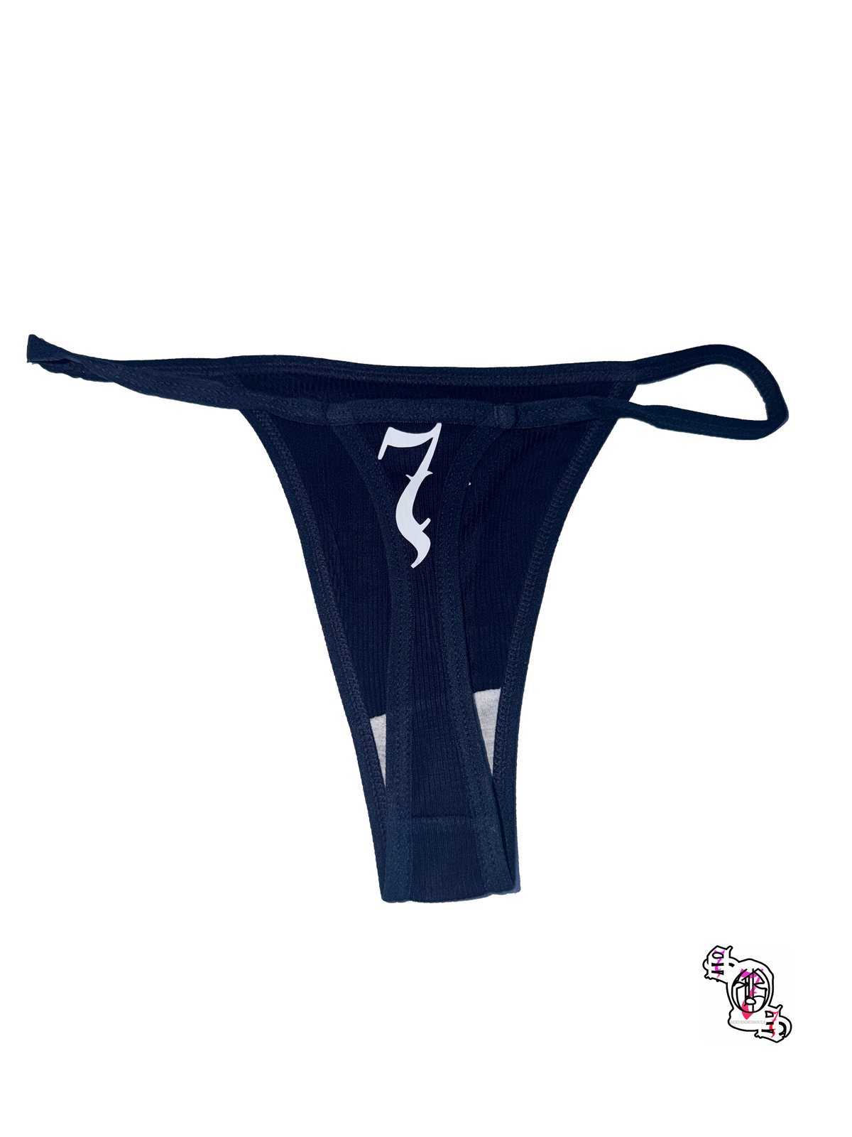 "SOS" Navy Blue Thong
