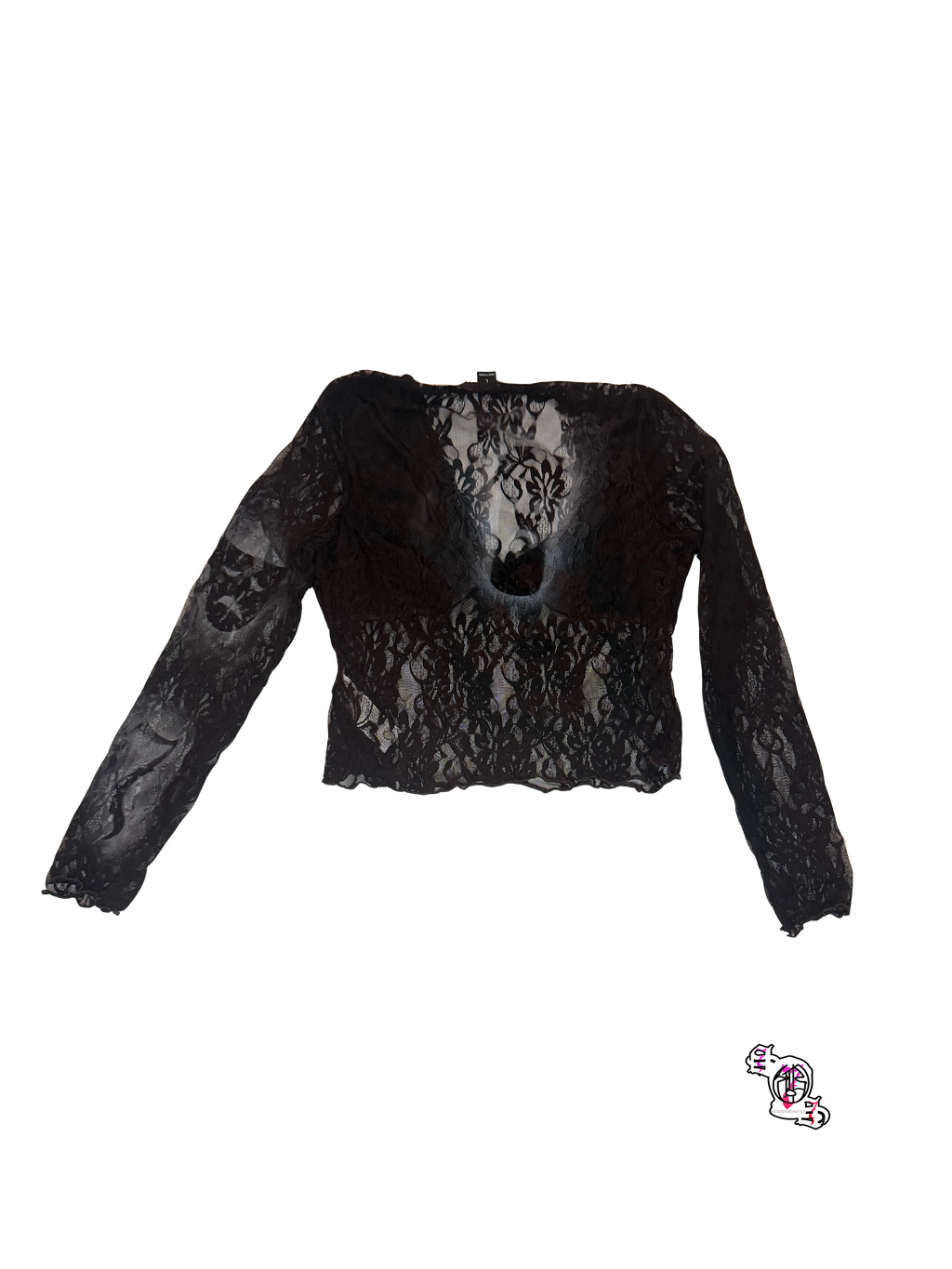 "SOS Stop Self Medication" Brown Coolane Lace Top