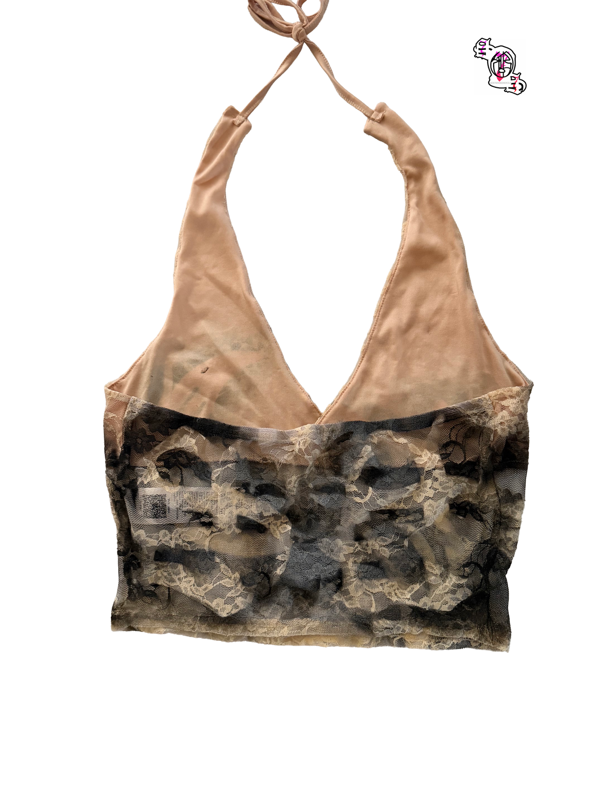 "SOS Sun & Moon" Apricot SHEIN EZWear Lace Camisole