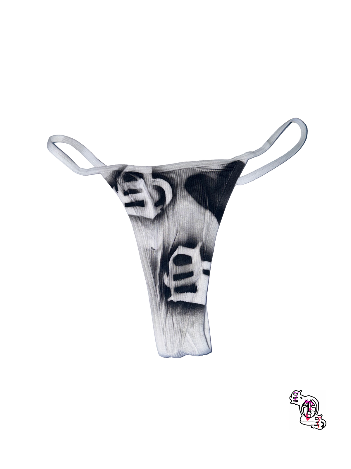 "Heart SOS" White Thong