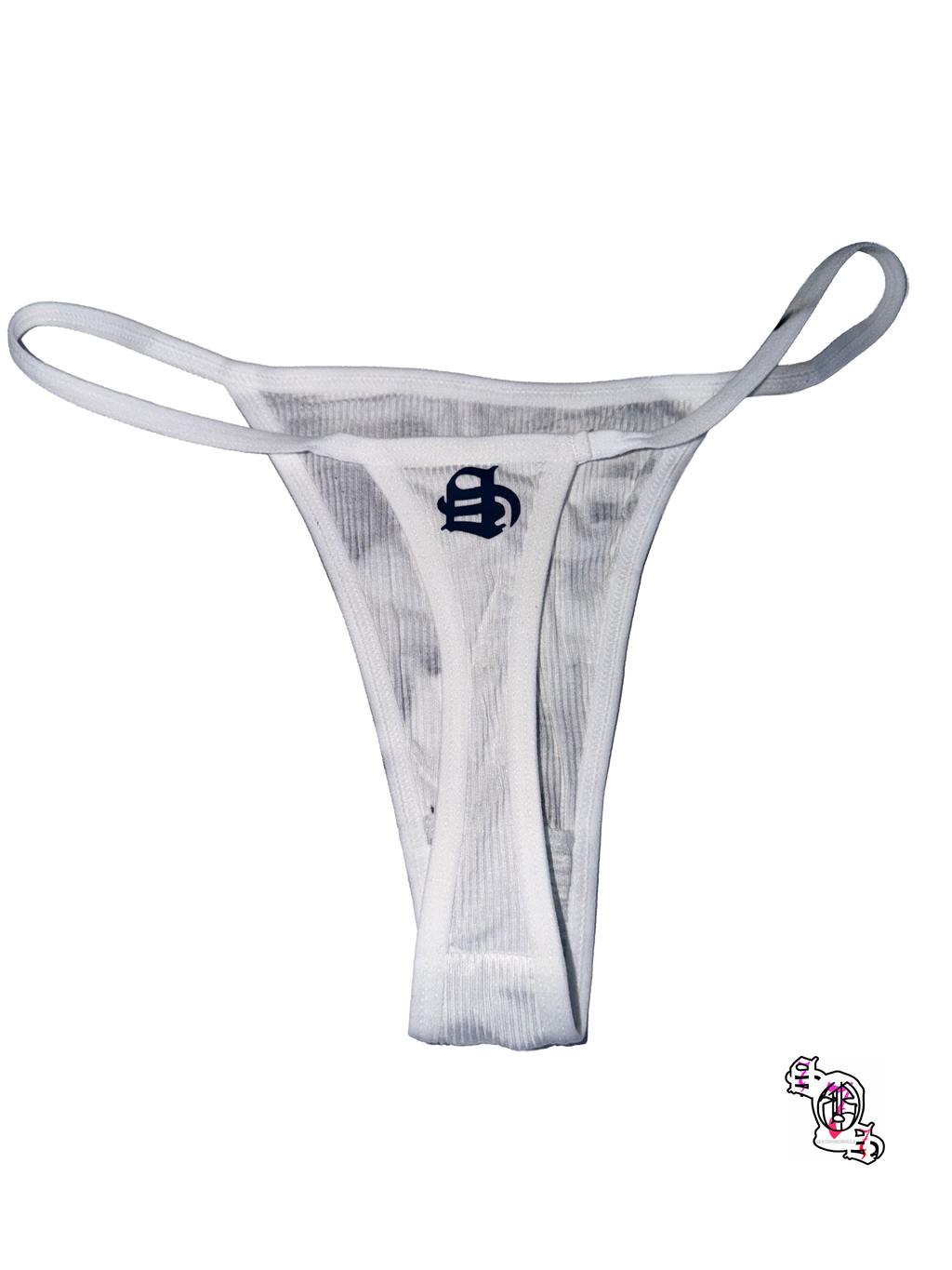 "Heart SOS" White Thong