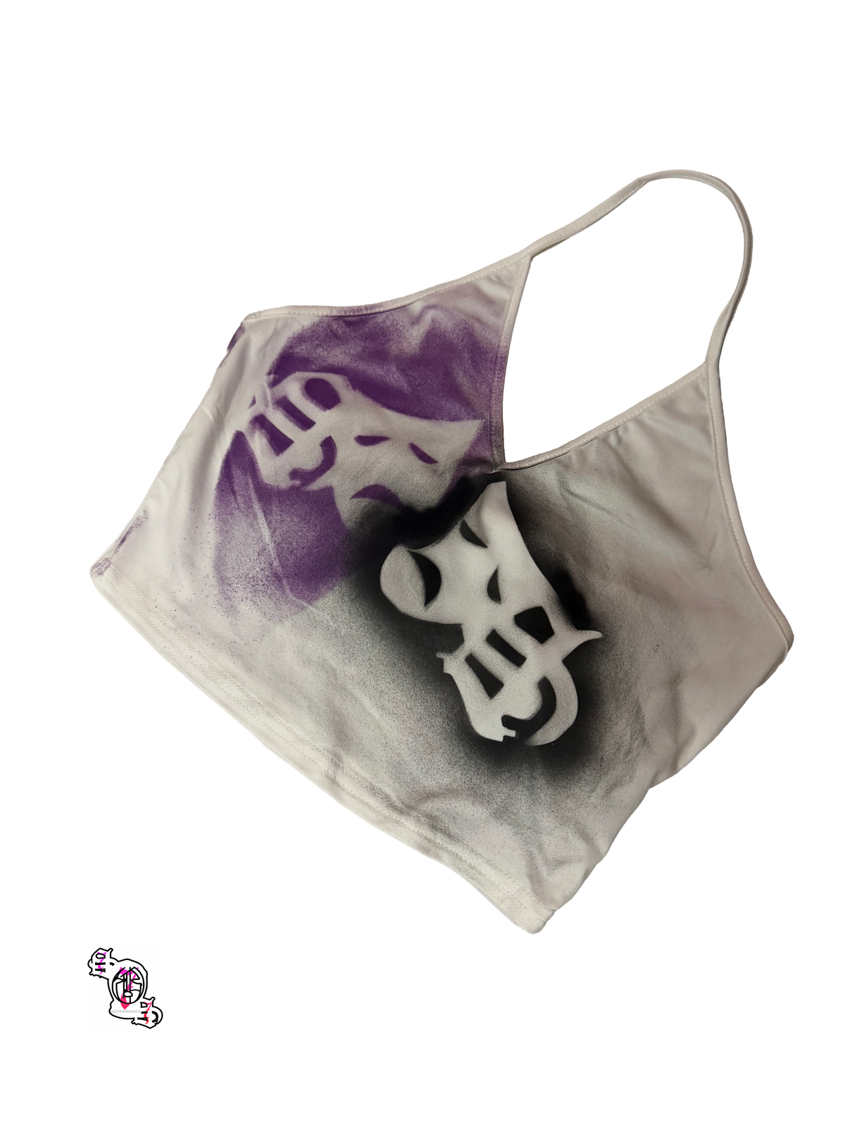 "SOS Cry Now" White Sweetra Halter Top