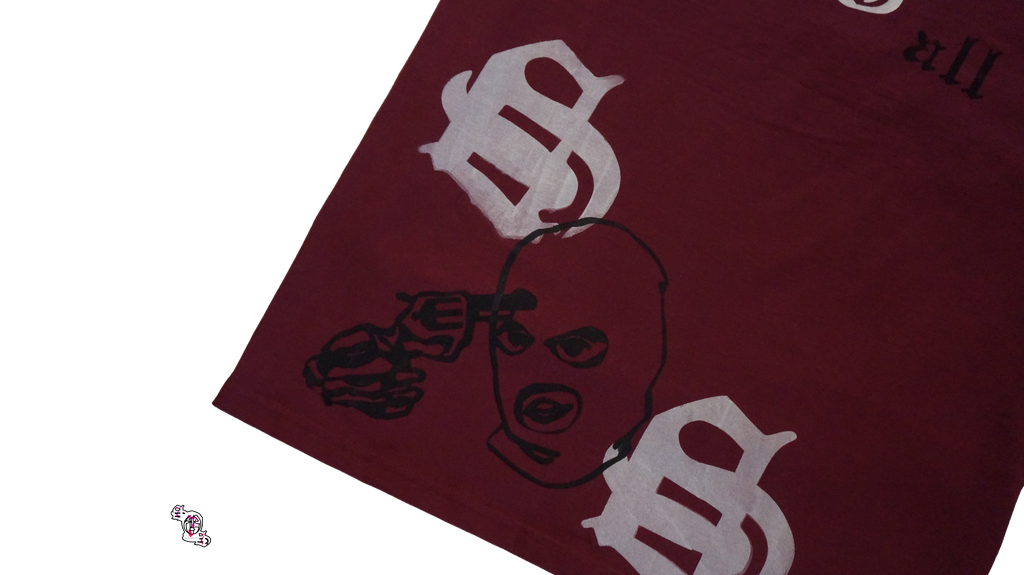 "Divided We Fall" Maroon Pro Club Heavyweight T-Shirt