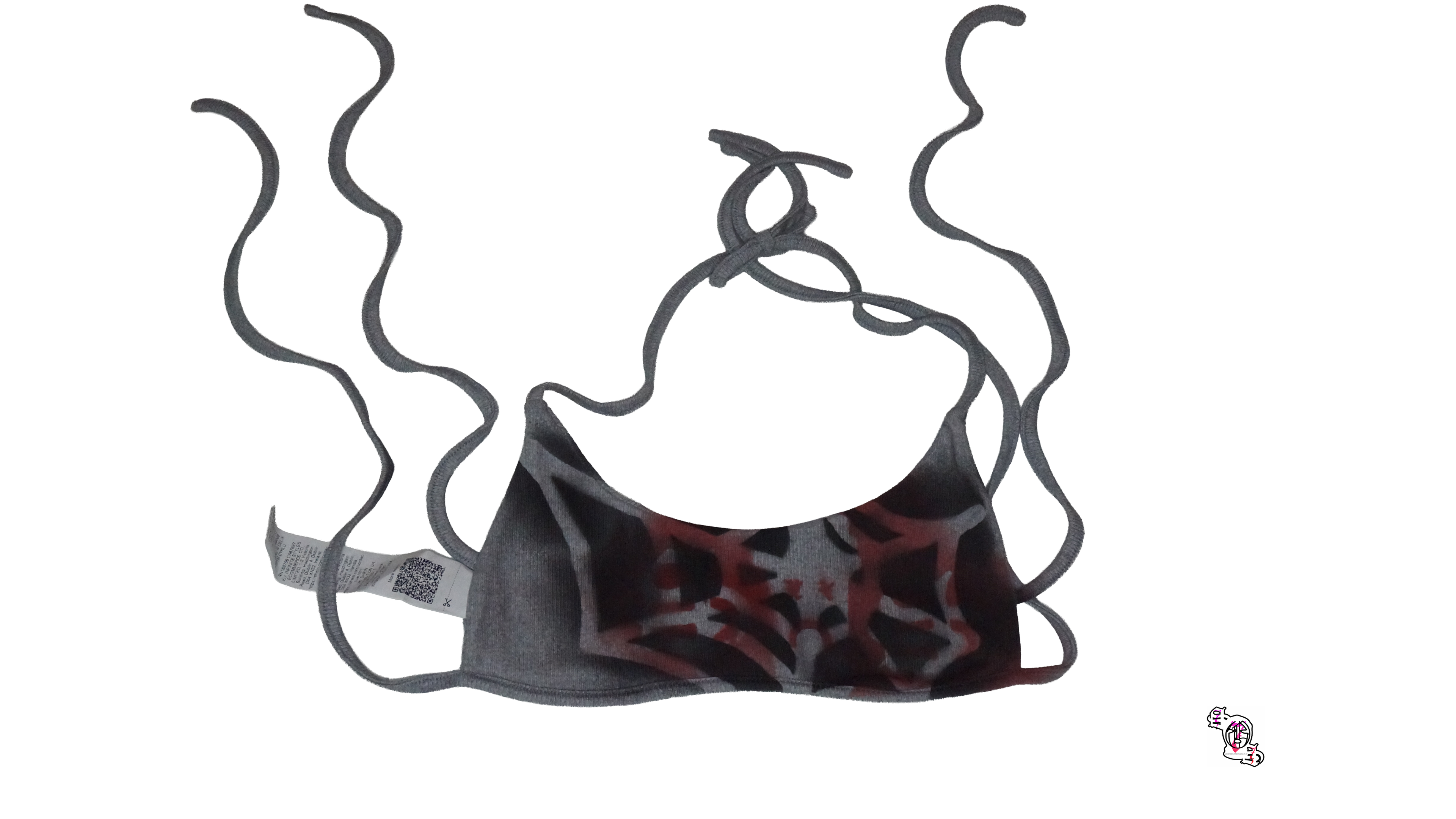 "Trapped Stop Self Medication Bottle"Gray EgrlEra Solid Color Backless Halter Tank Top