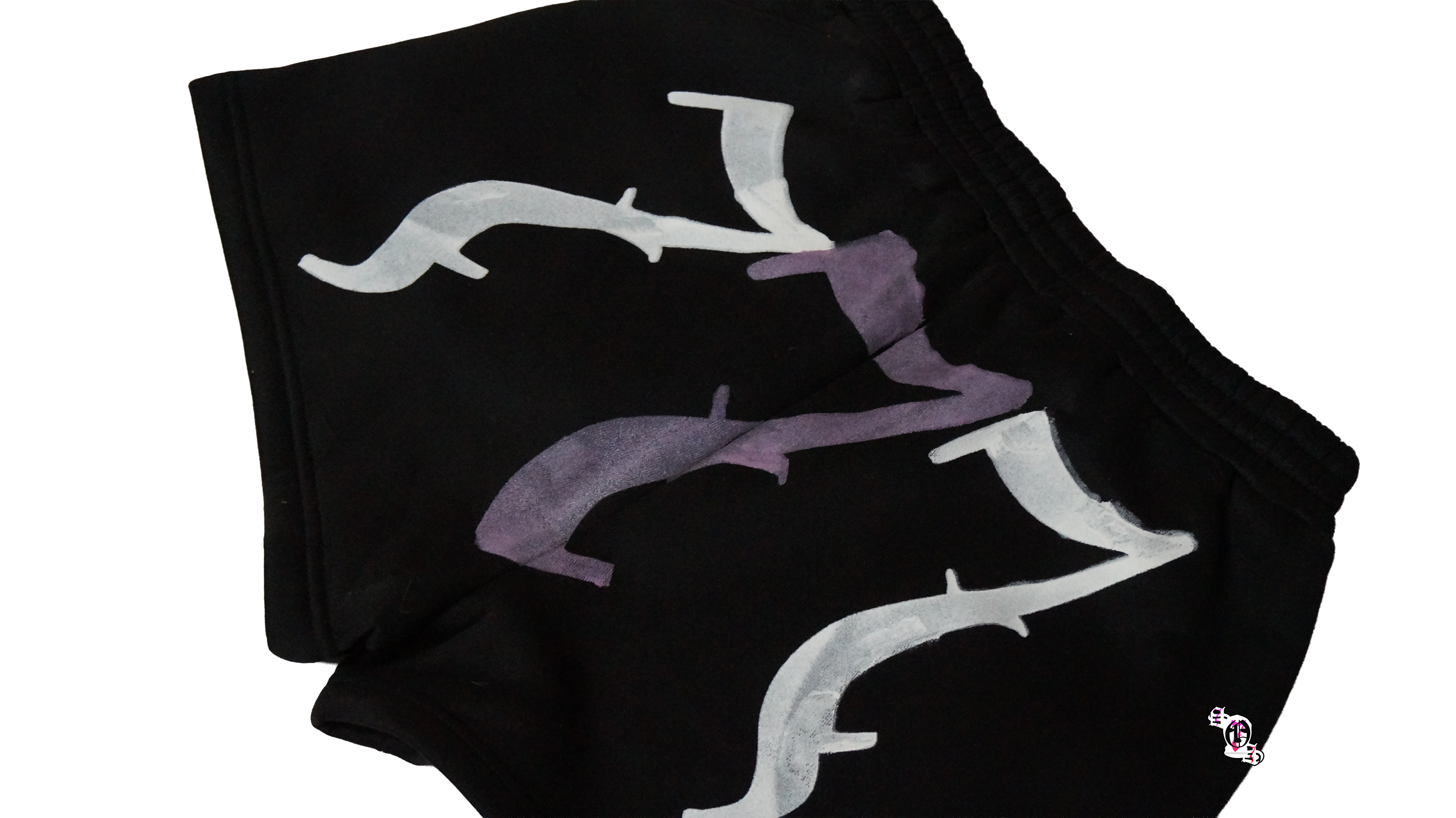 "777" Black Elamini Solid Elastic Waist Track Shorts