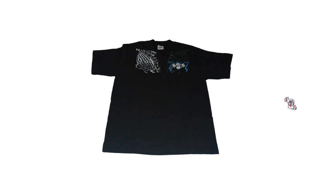 "messy Pray on my downfall" Black Pro Club Heavyweight T-Shirt
