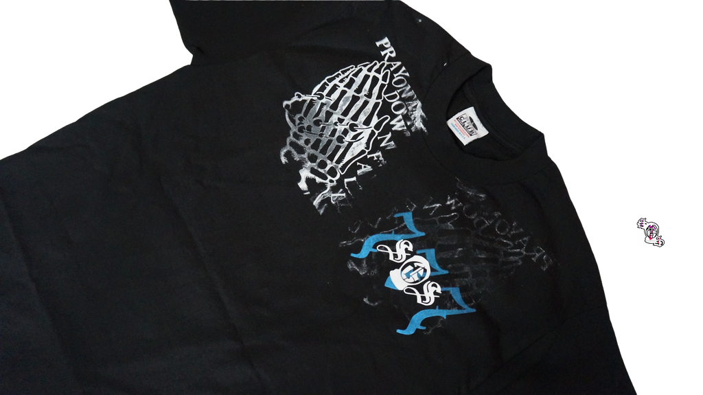 "messy Pray on my downfall" Black Pro Club Heavyweight T-Shirt