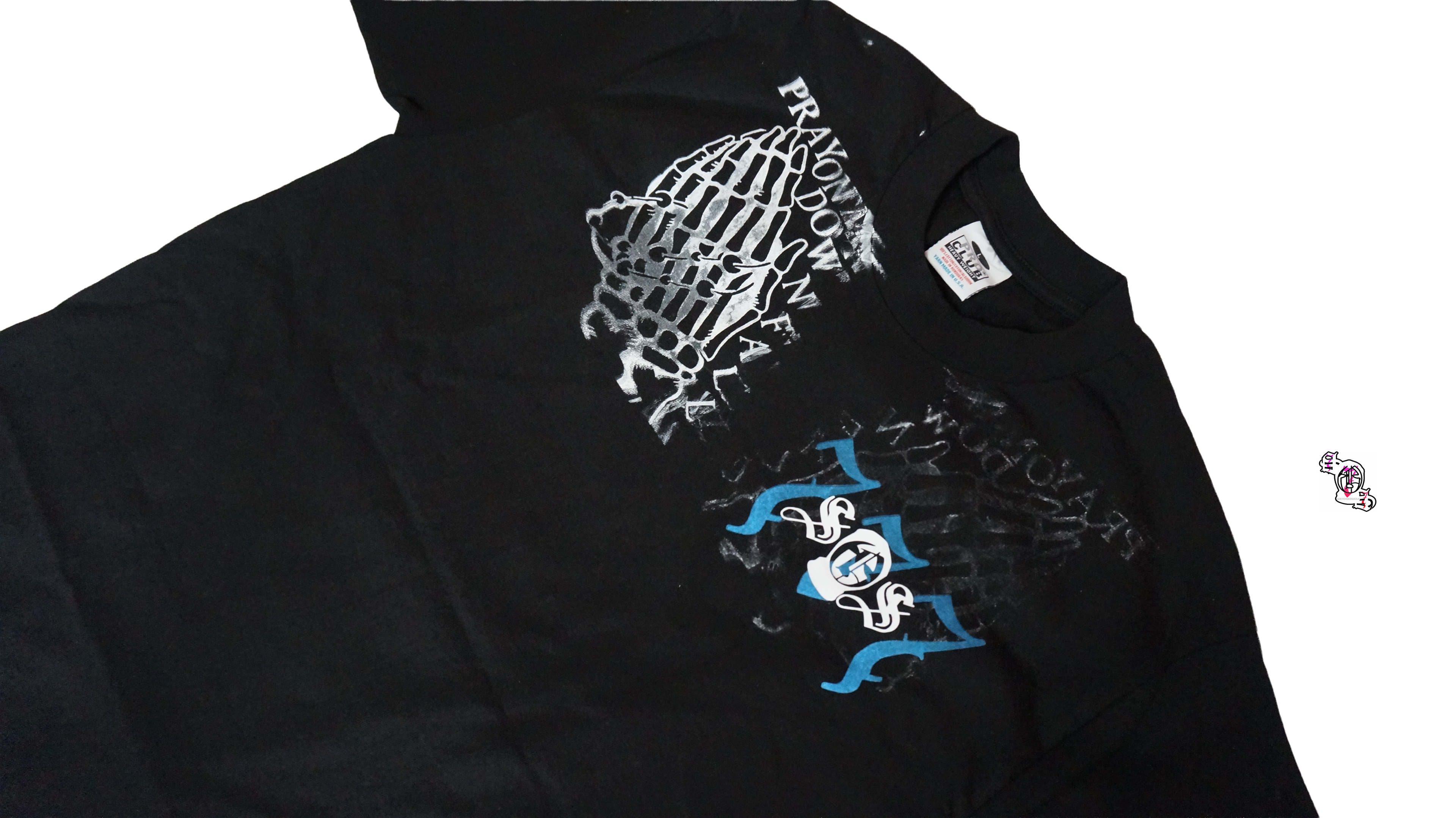 "messy Pray on my downfall" Black Pro Club Heavyweight T-Shirt
