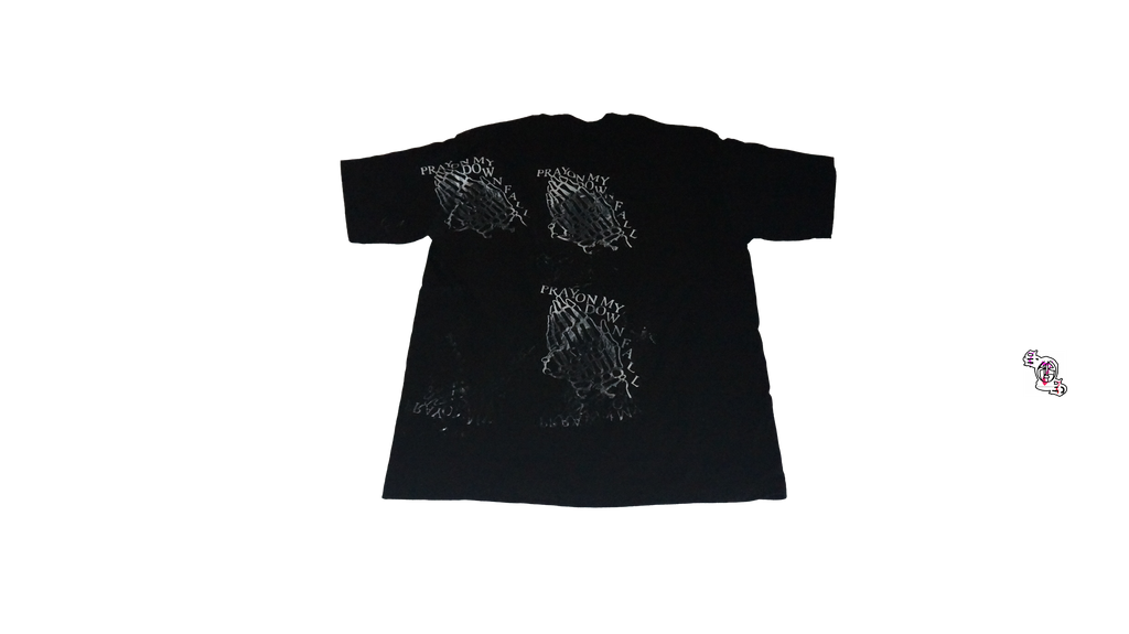 "messy Pray on my downfall" Black Pro Club Heavyweight T-Shirt