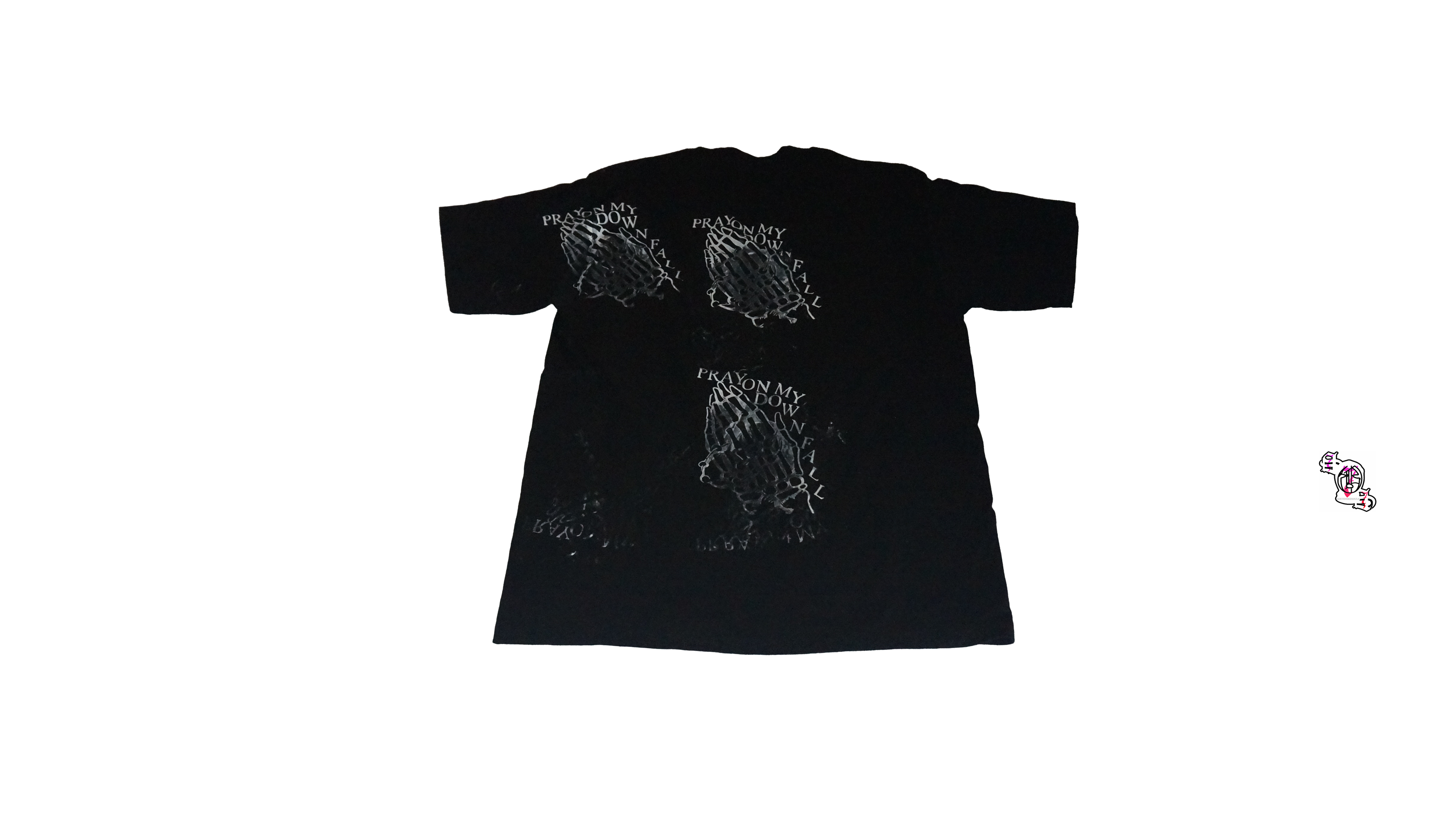 "messy Pray on my downfall" Black Pro Club Heavyweight T-Shirt