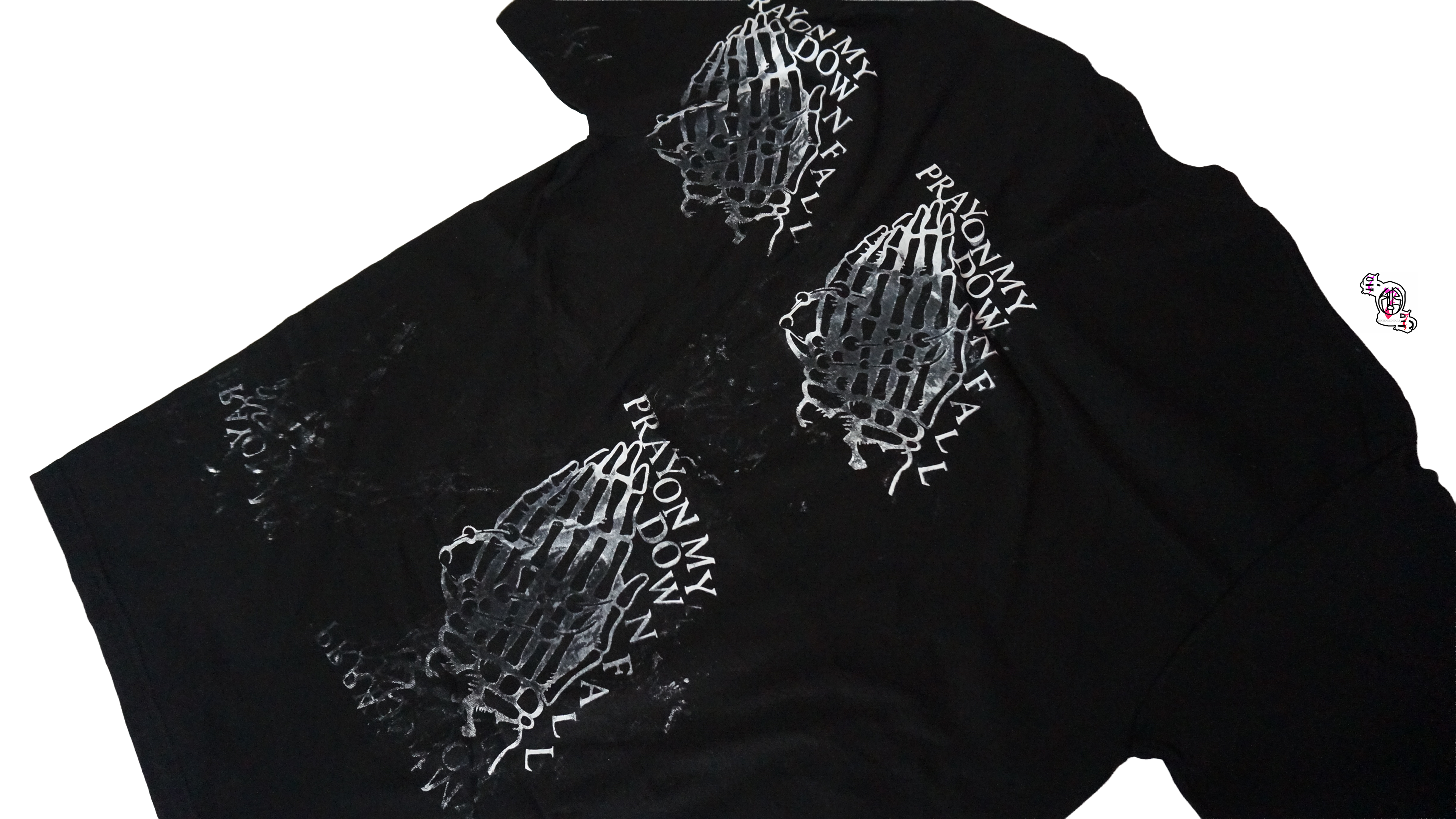 "messy Pray on my downfall" Black Pro Club Heavyweight T-Shirt
