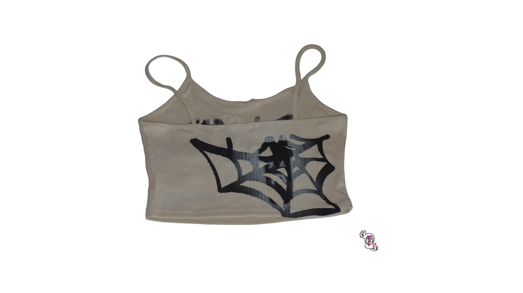 "Trapped SOS" Beige SHEIN Bow Pajama Camisole Tank Top