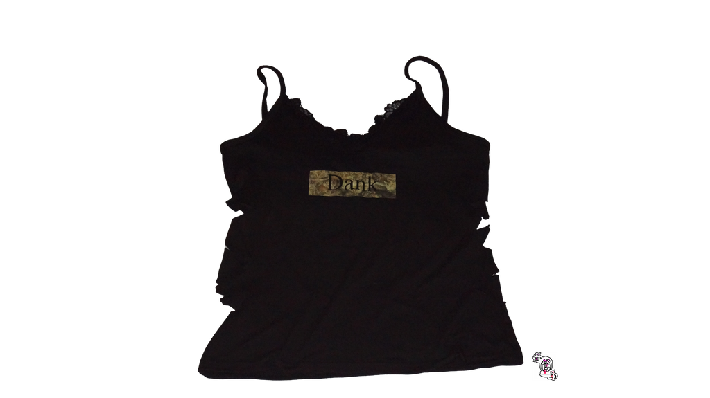 "Dank" Black Lace Camisole Tank Top