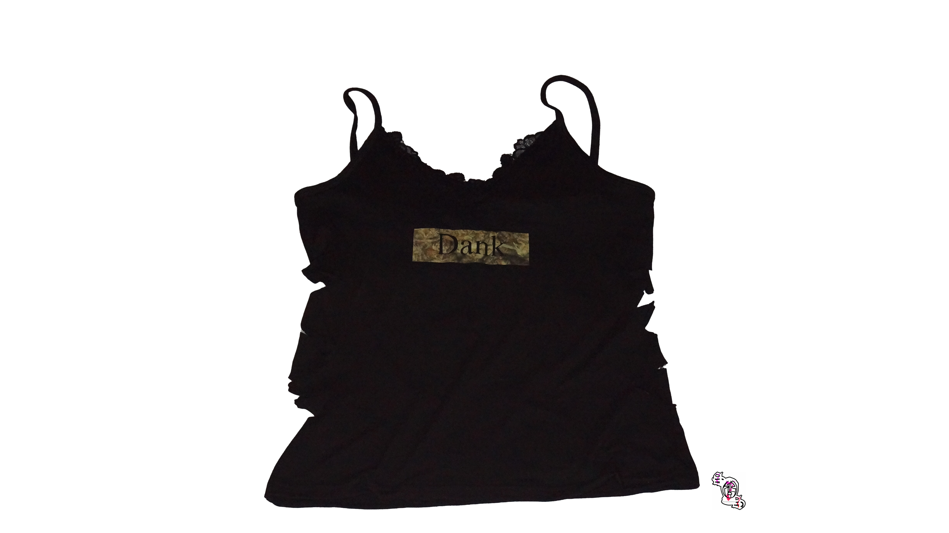 "Dank" Black Lace Camisole Tank Top