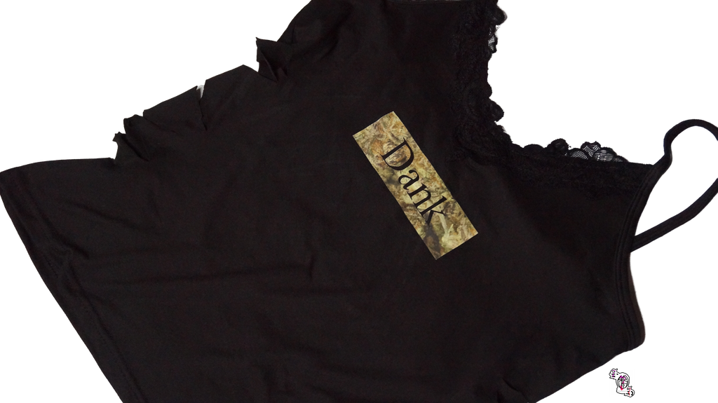 "Dank" Black Lace Camisole Tank Top