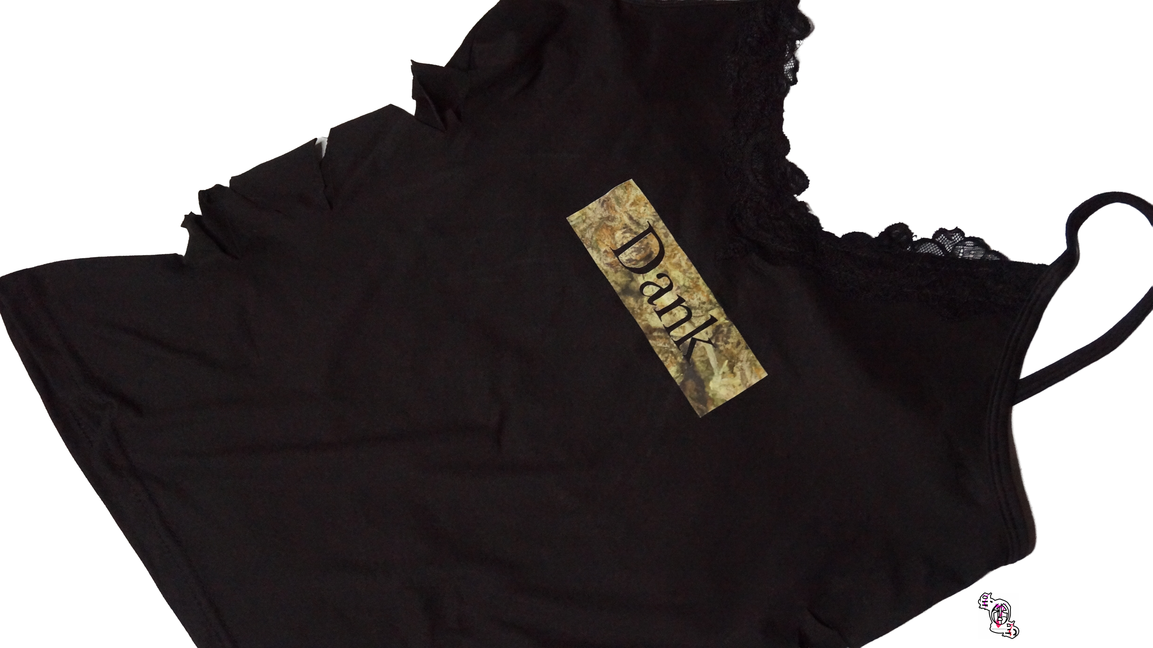 "Dank" Black Lace Camisole Tank Top