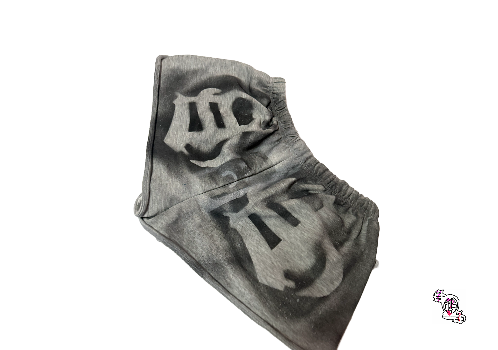 "SOS Ouroborus" Grey SHEIN EZwear Women Casual Drawstring Elastic Waist Super Low Rise Shorts