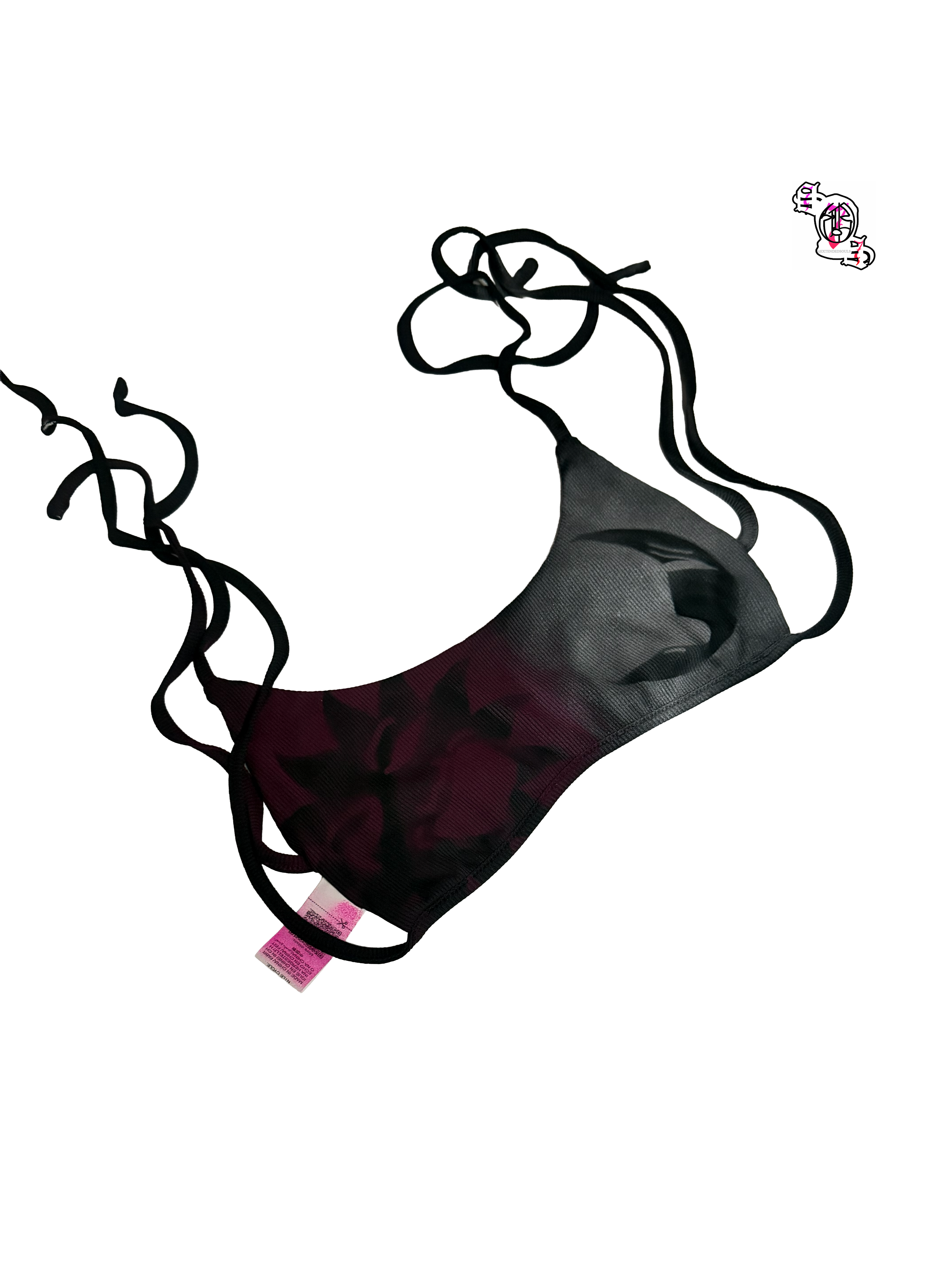 "SOS Sun and Moon" Black EgrlEra Solid Color Backless Halter Tank Top