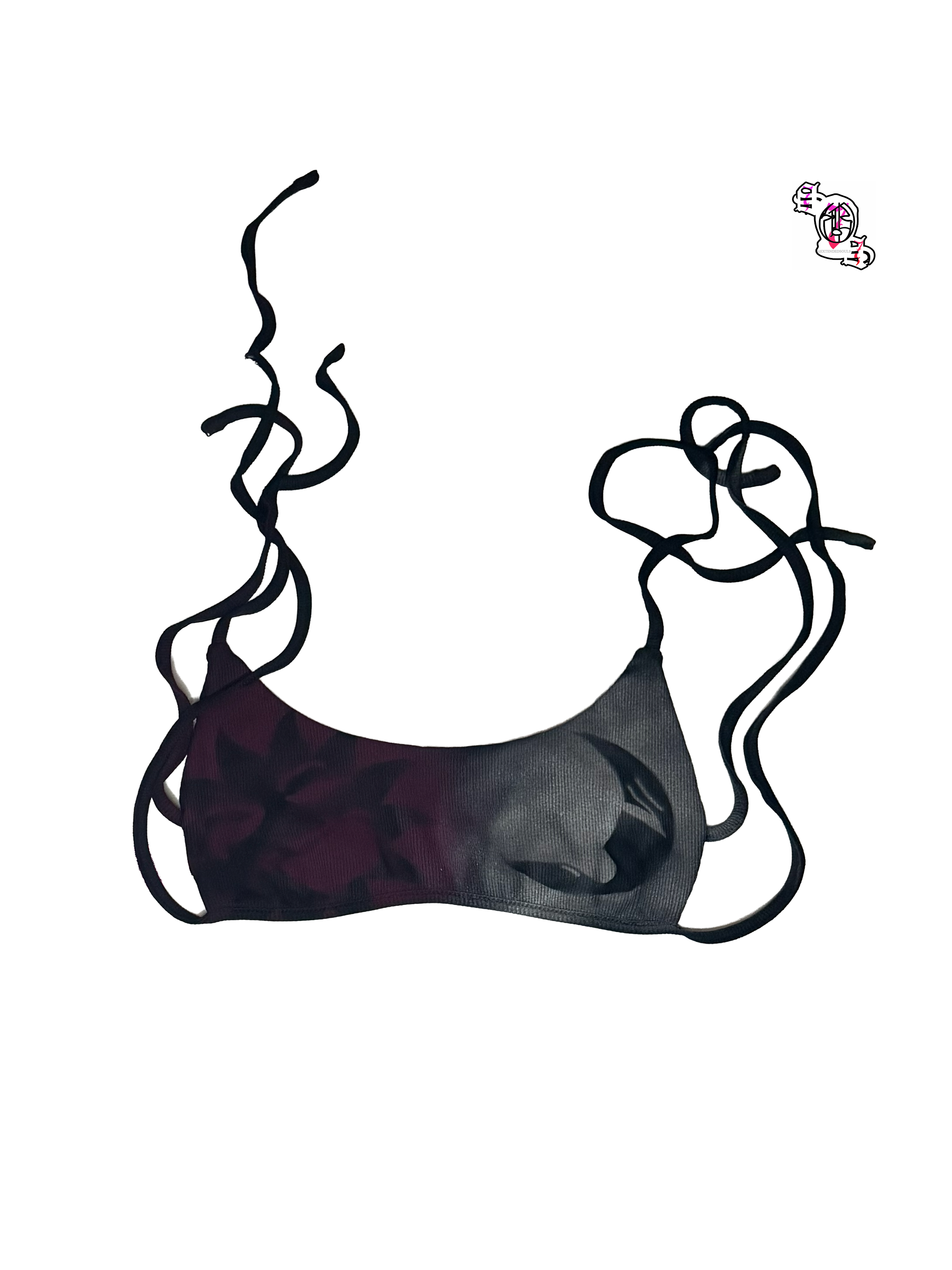 "SOS Sun and Moon" Black EgrlEra Solid Color Backless Halter Tank Top