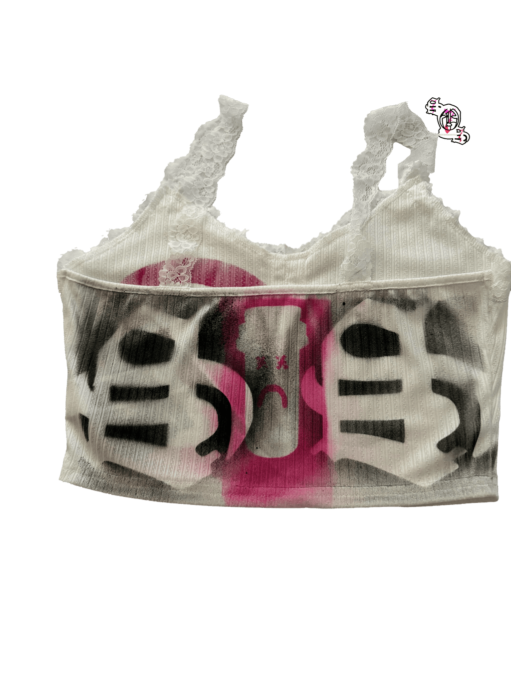 "SOS Stop Self Medication" White SHEIN Women Shell Trimmed Sleeveless Top