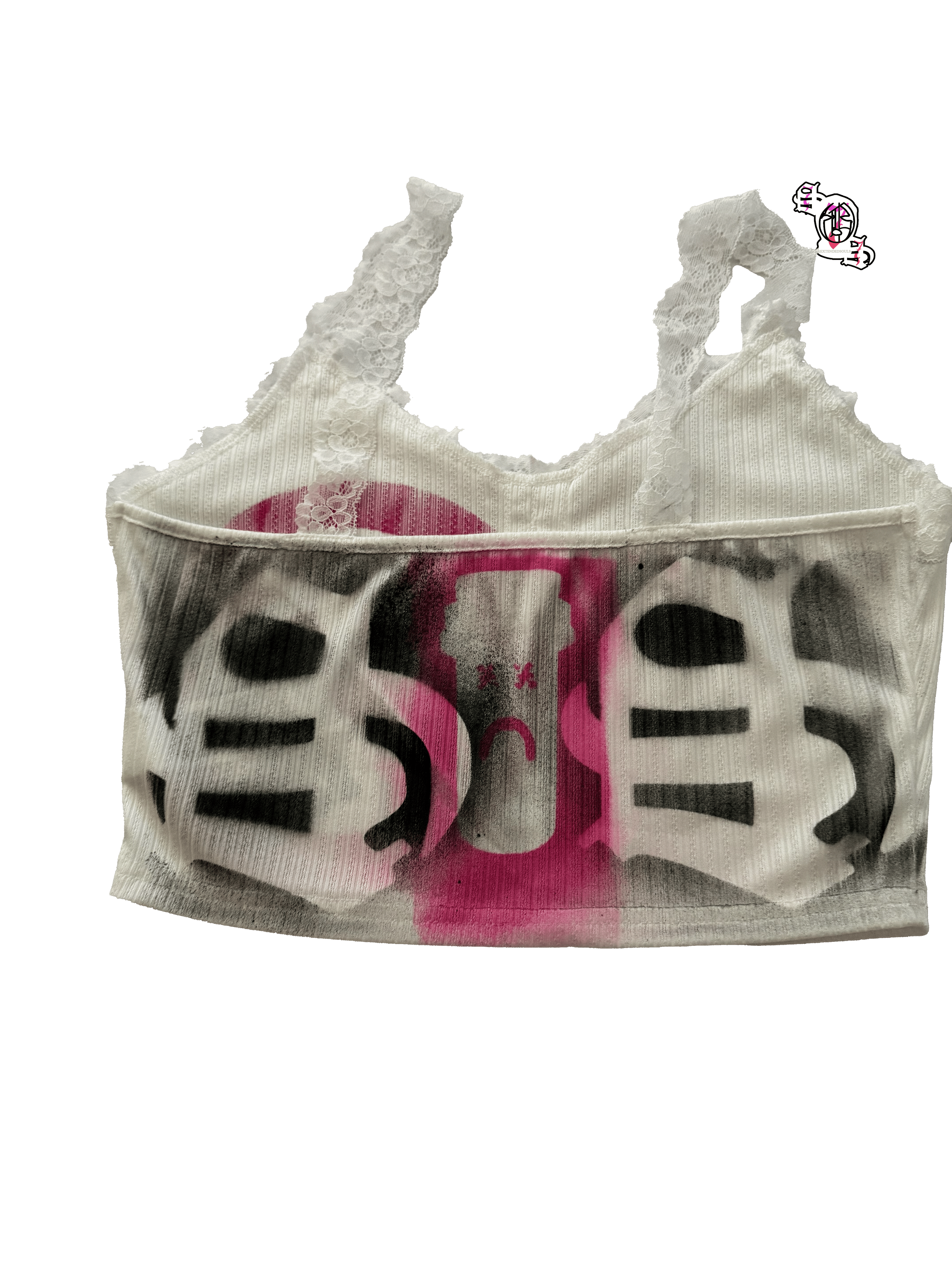 "SOS Stop Self Medication" White SHEIN Women Shell Trimmed Sleeveless Top