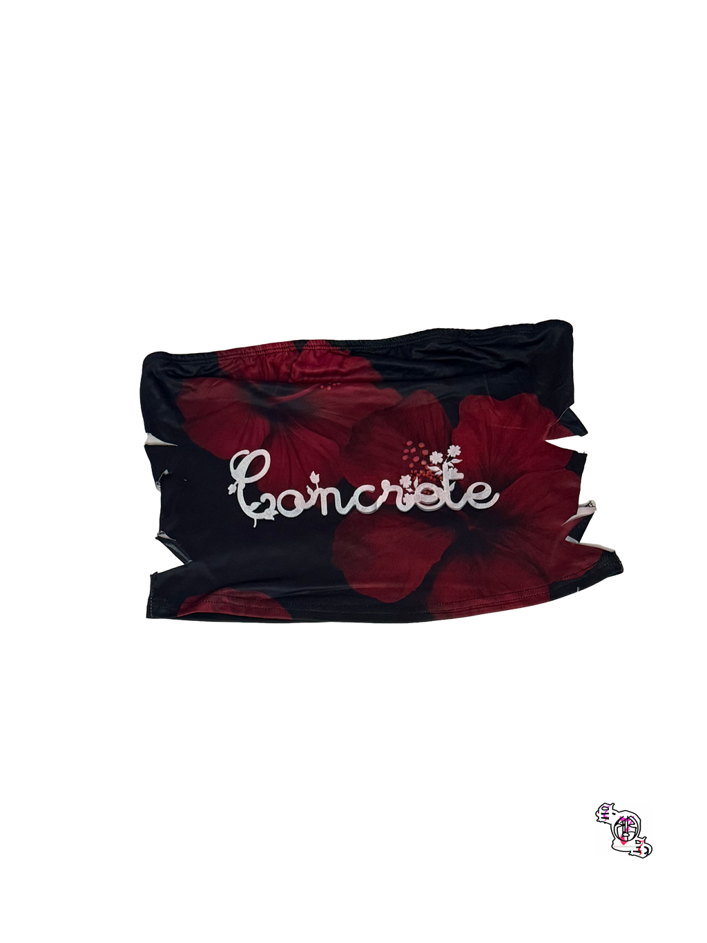 "SOS Concrete Flowers" Aloruh Women Bandeau Crop Top