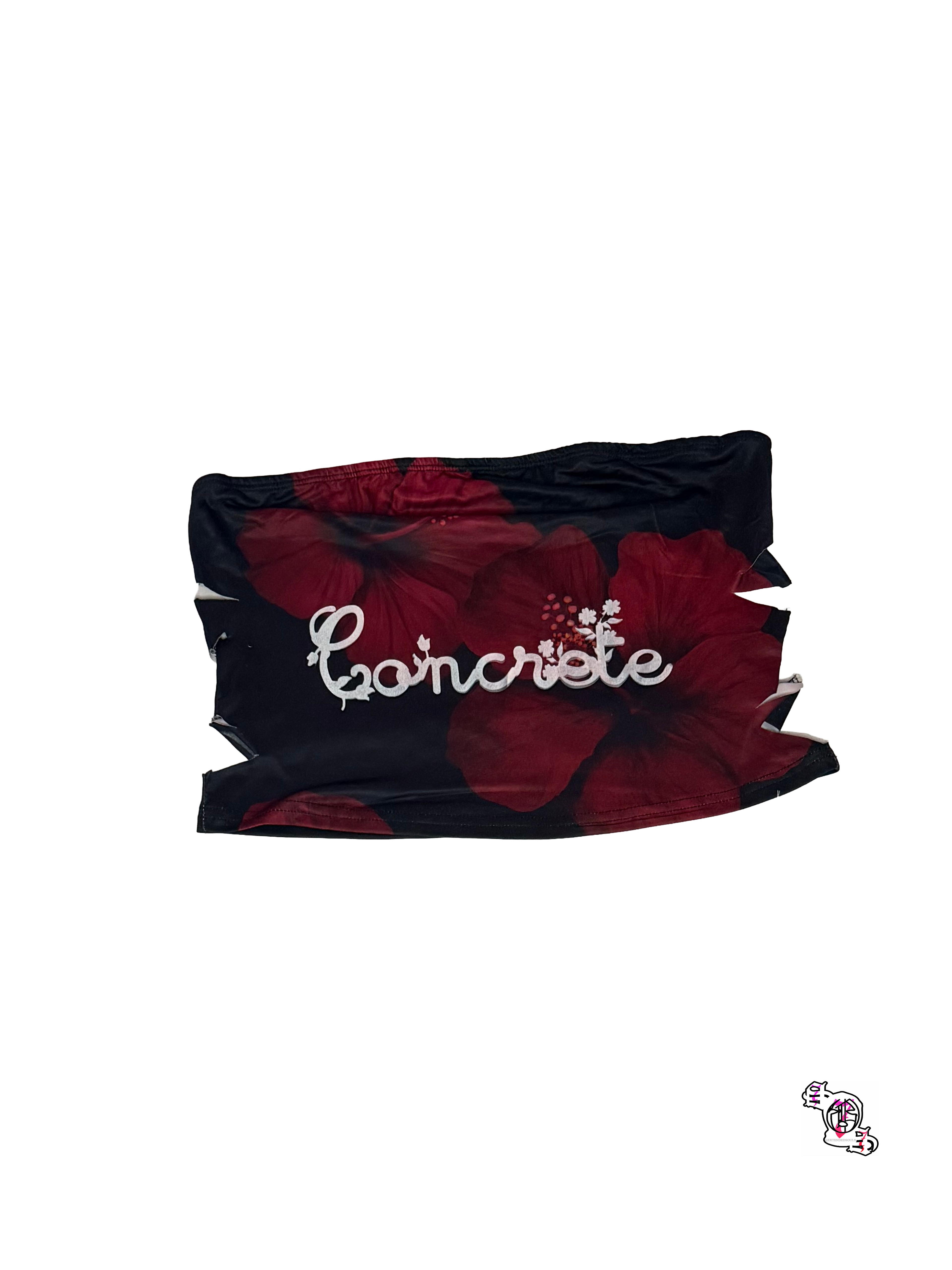 "SOS Concrete Flowers" Aloruh Women Bandeau Crop Top