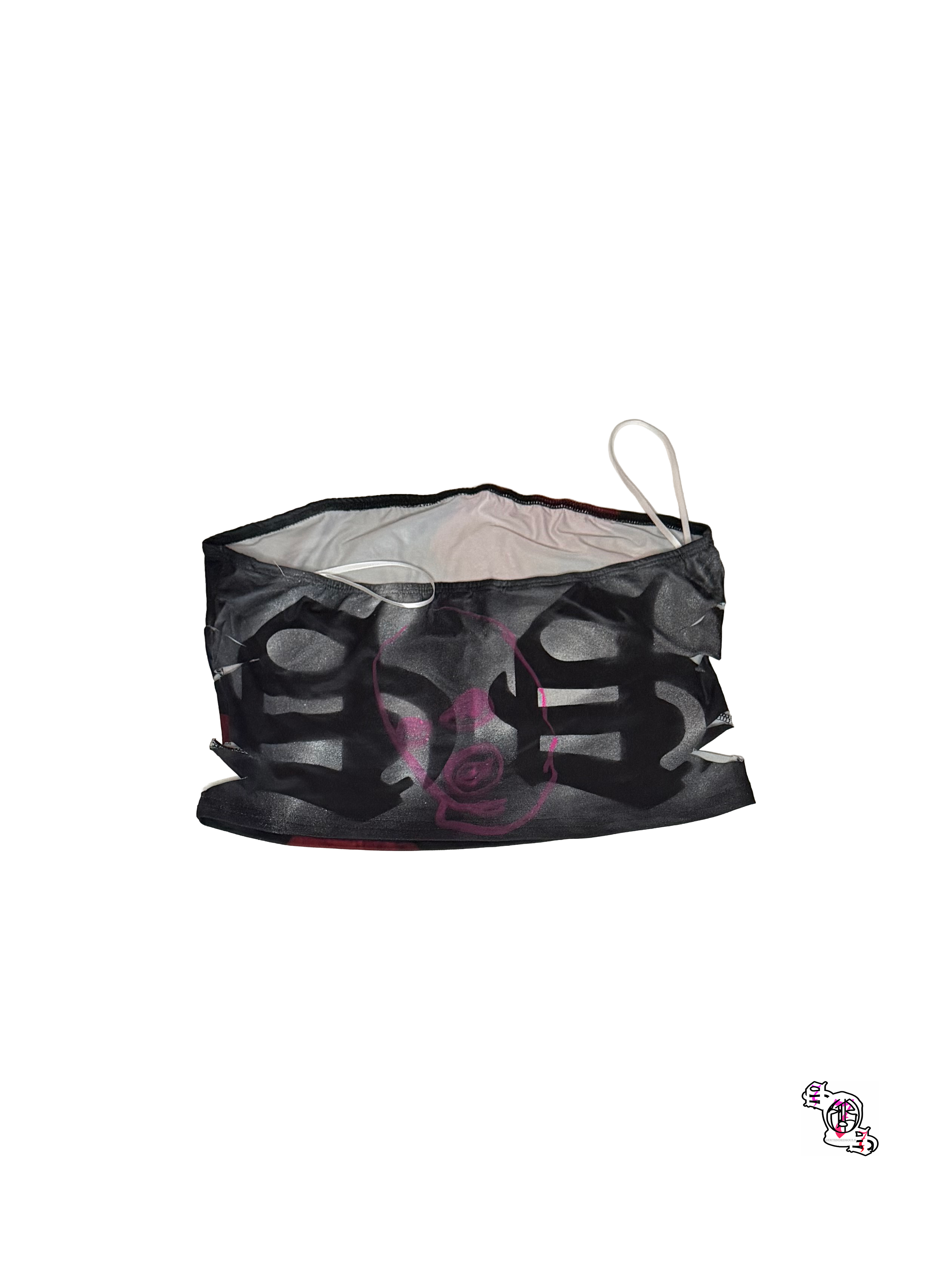 "SOS Concrete Flowers" Aloruh Women Bandeau Crop Top
