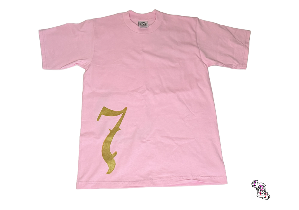 "Struggle Beneath Smiles" Pink Pro Club Men's Heavyweight Cotton Short Sleeve Crew Neck T-Shirt