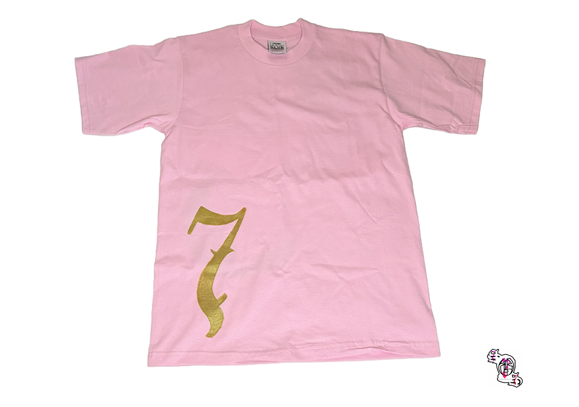 "Struggle Beneath Smiles" Pink Pro Club Men's Heavyweight Cotton Short Sleeve Crew Neck T-Shirt