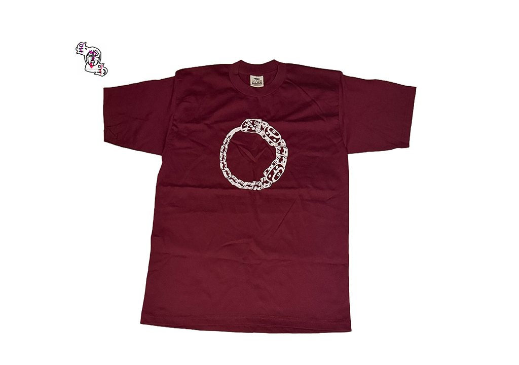"SOS Beginning" Maroon Pro Club Men's Heavyweight Cotton Short Sleeve Crew Neck T-Shirt