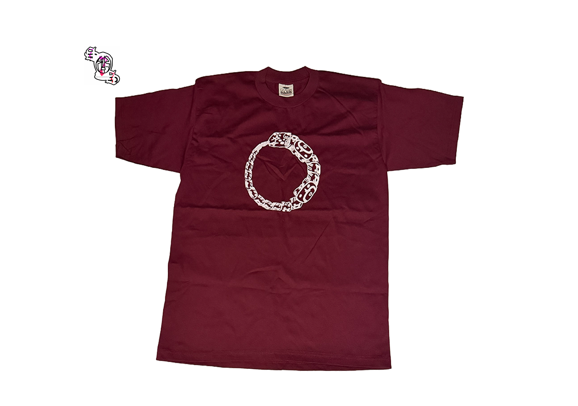 "SOS Beginning" Maroon Pro Club Men's Heavyweight Cotton Short Sleeve Crew Neck T-Shirt
