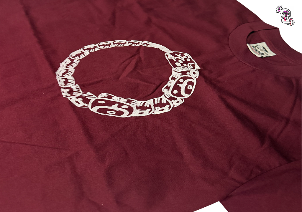 "SOS Beginning" Maroon Pro Club Men's Heavyweight Cotton Short Sleeve Crew Neck T-Shirt