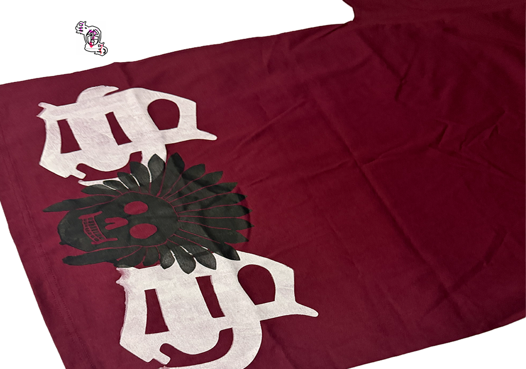 "SOS Beginning" Maroon Pro Club Men's Heavyweight Cotton Short Sleeve Crew Neck T-Shirt