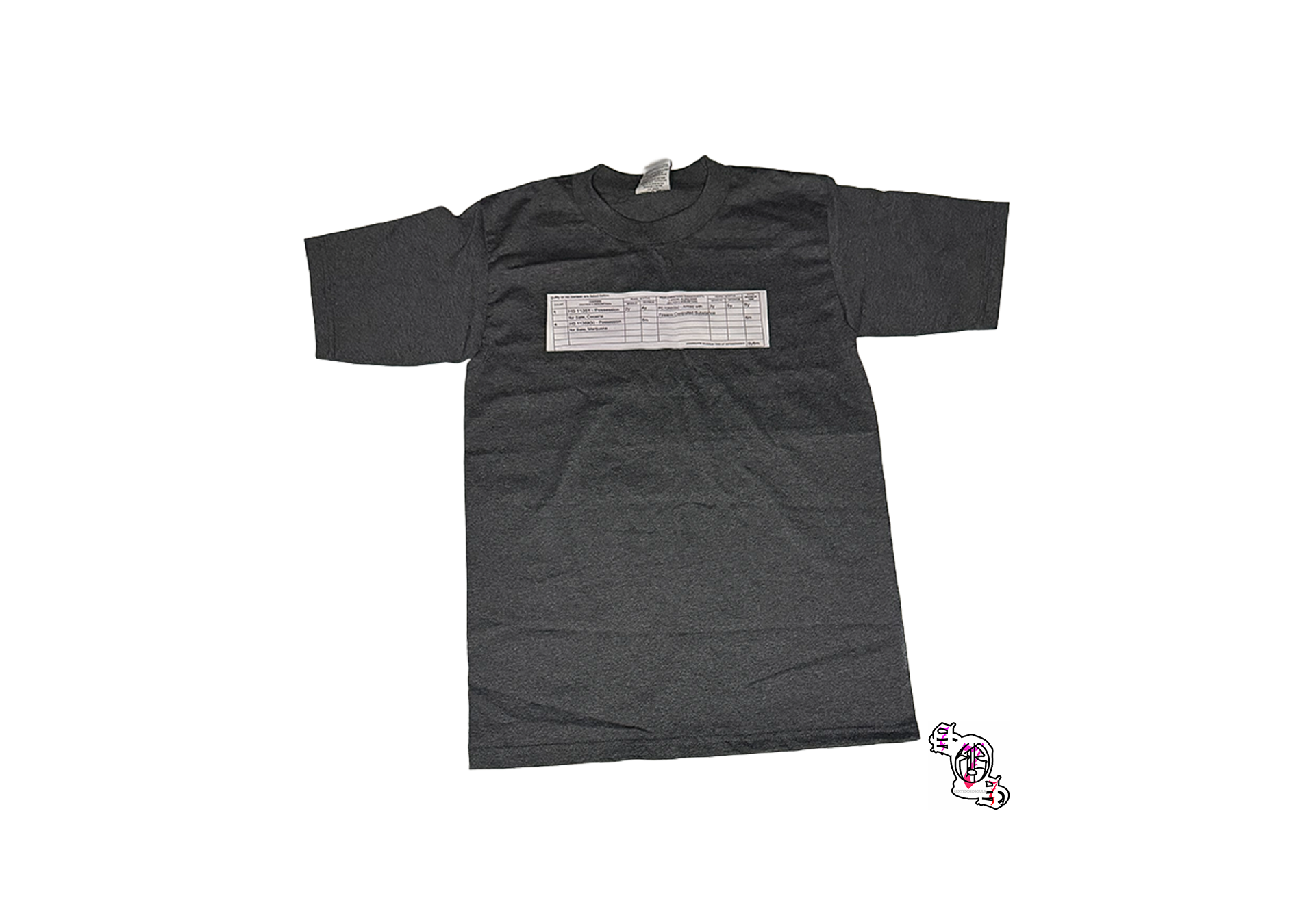 "Charges" Charcoal Pro Club Men's Heavyweight Cotton Short Sleeve Crew Neck T-Shirt