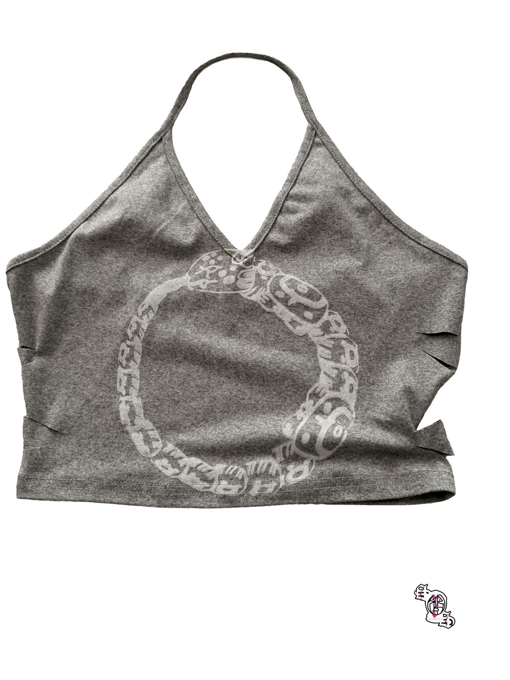 "SOS Ouroboros" Gray Sweetra Halter Top